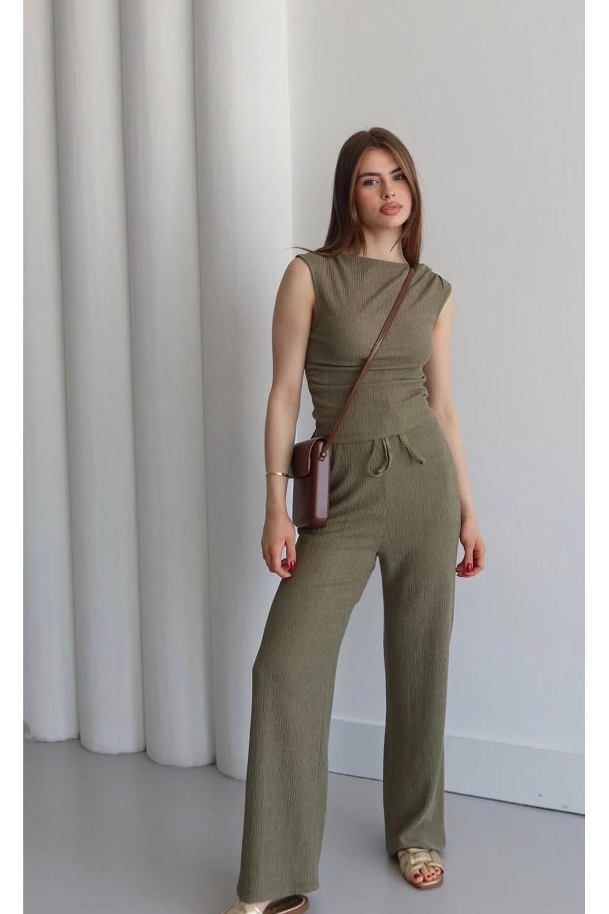 Nihanello Butik Haki bürümcük takım