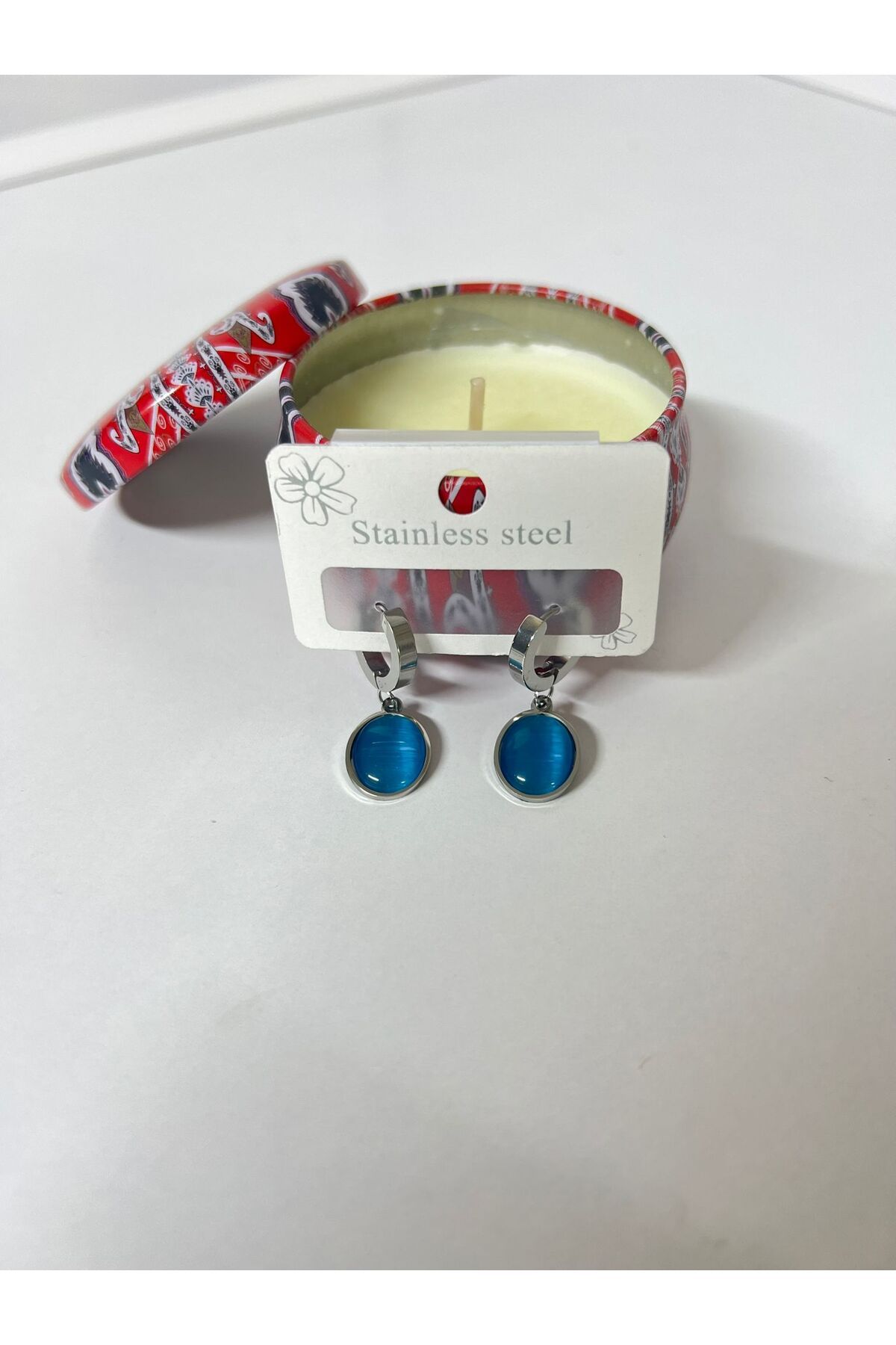 BECCA DOĞAL TAŞLI ÇELİK KÜPE