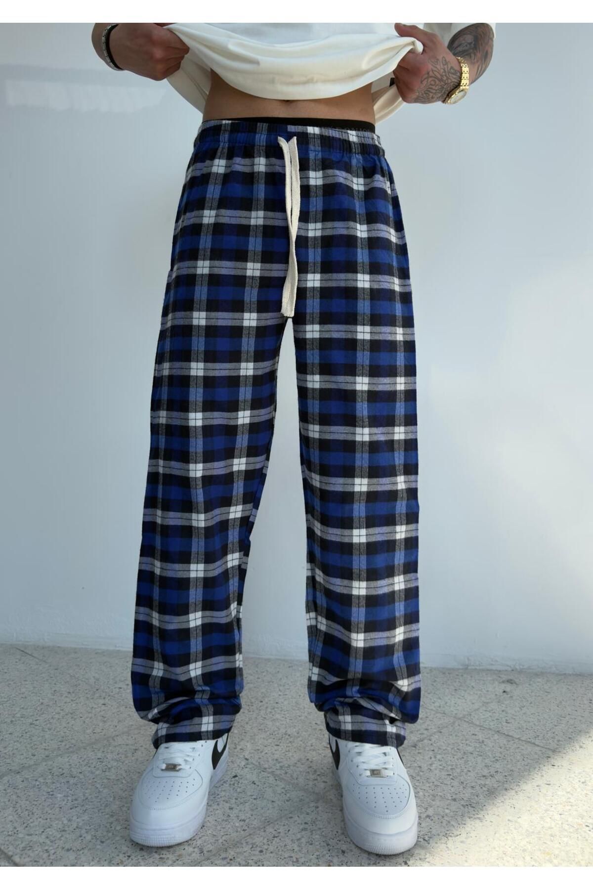 zaee Yazlık İnce Kumaş Kareli Pijama Alt