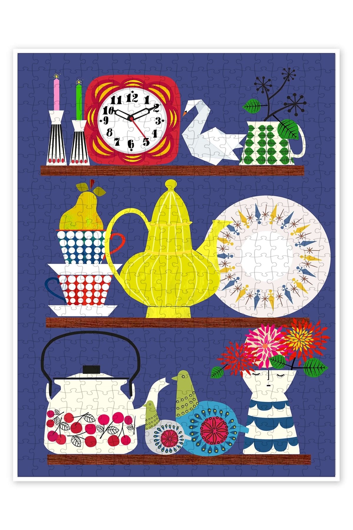 Jeronkarji İskandinav raf 500 Parça Puzzle Yapboz Mutfak Temalı Yetişkinler için