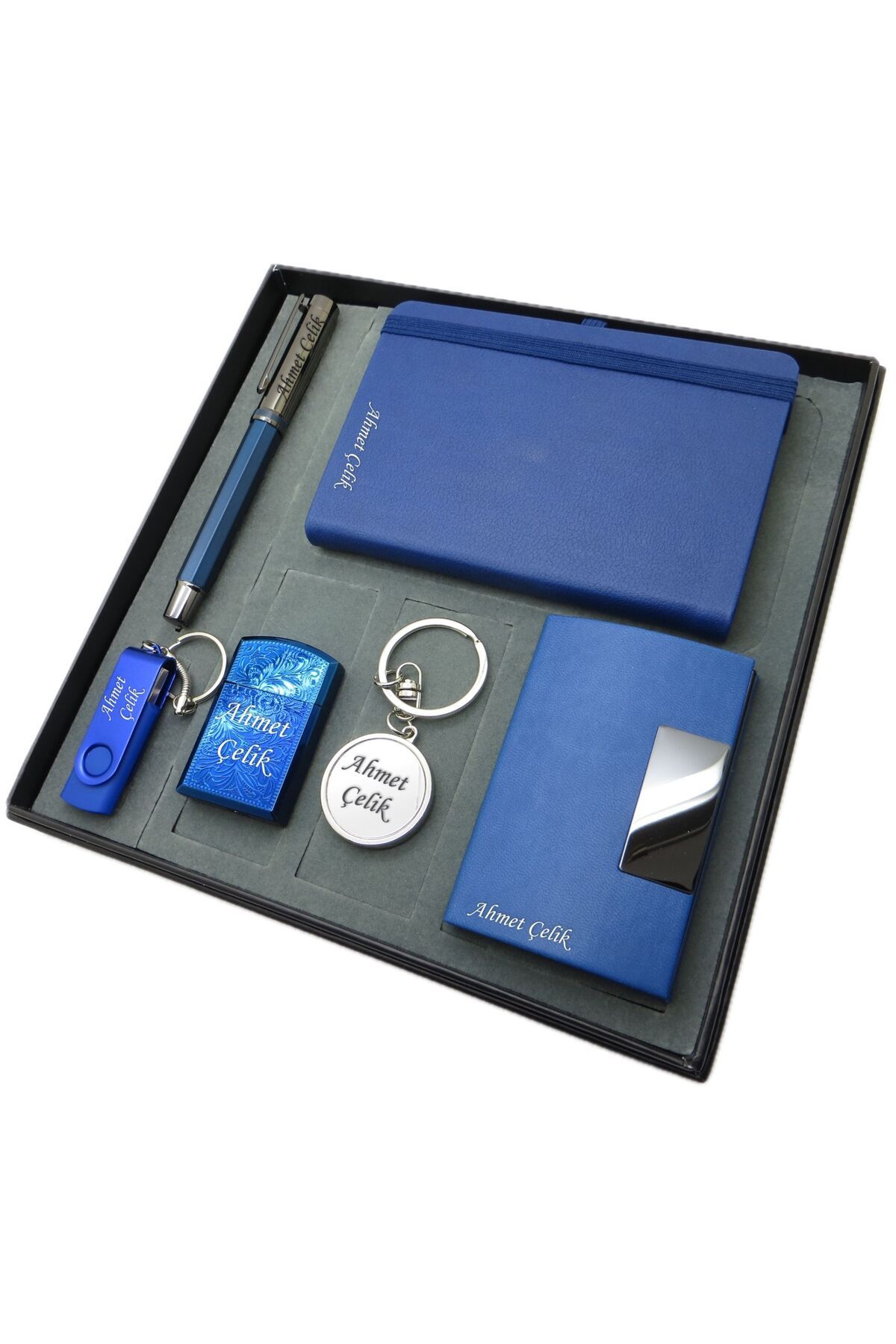 Signator ® Oceanus | Kişiye Özel Set - 32 Gb. Usb Bellek + İşlemeli Çakmak + Not defteri + Kalem +