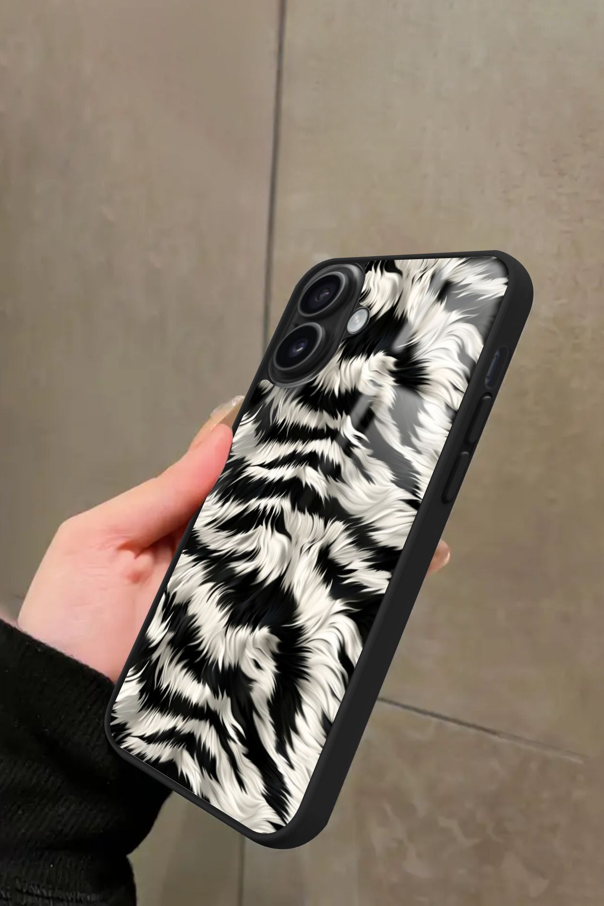 Snacase iPhone 16 Plus Uyumlu Zebra Tasarımlı Glossy Premium Kılıf