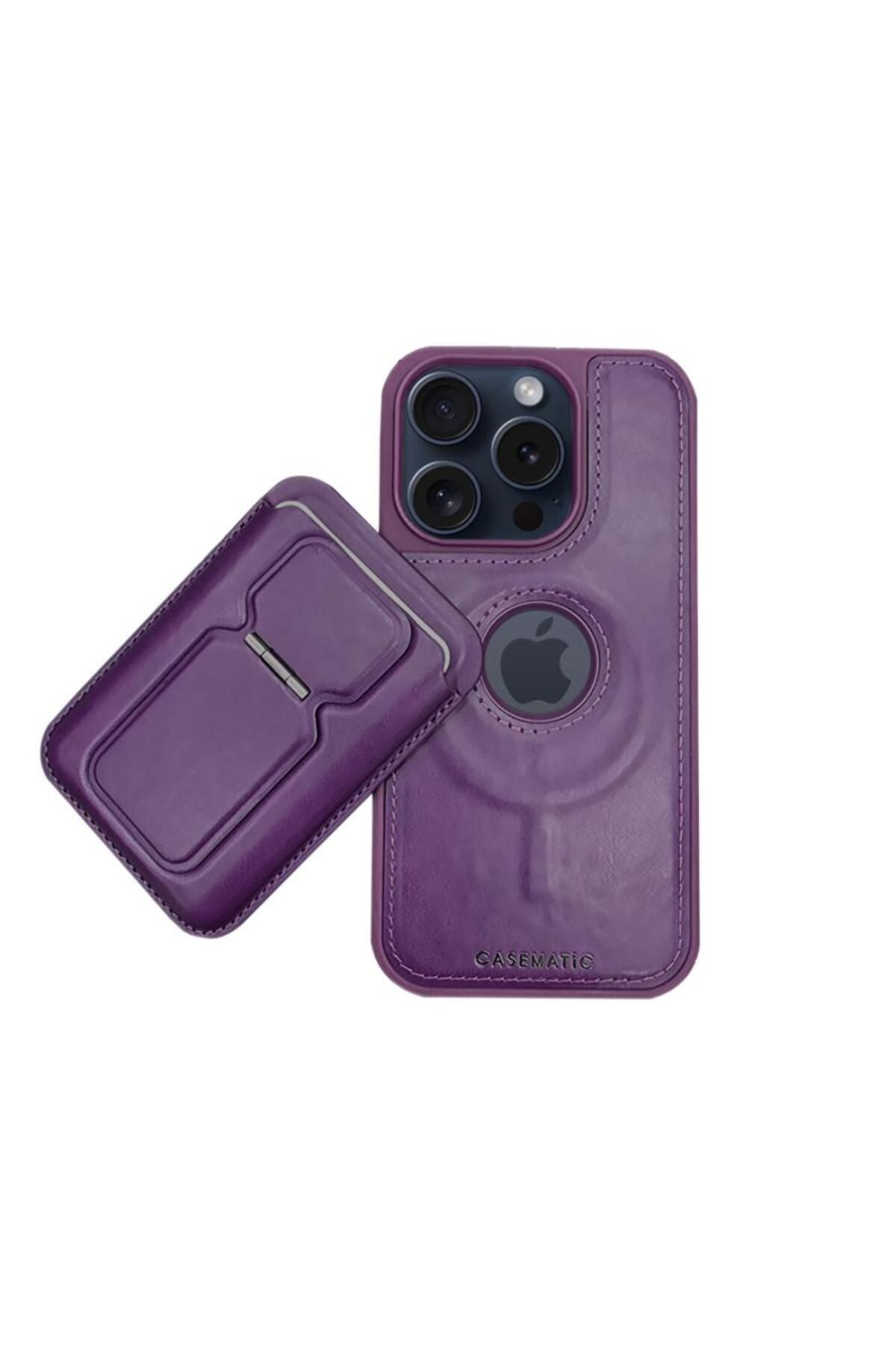 ERMER IPHONE 16 PLUS İÇİN MAGSAFE CÜZDANLI MIKNATISLI LÜKS DERİ KILIF