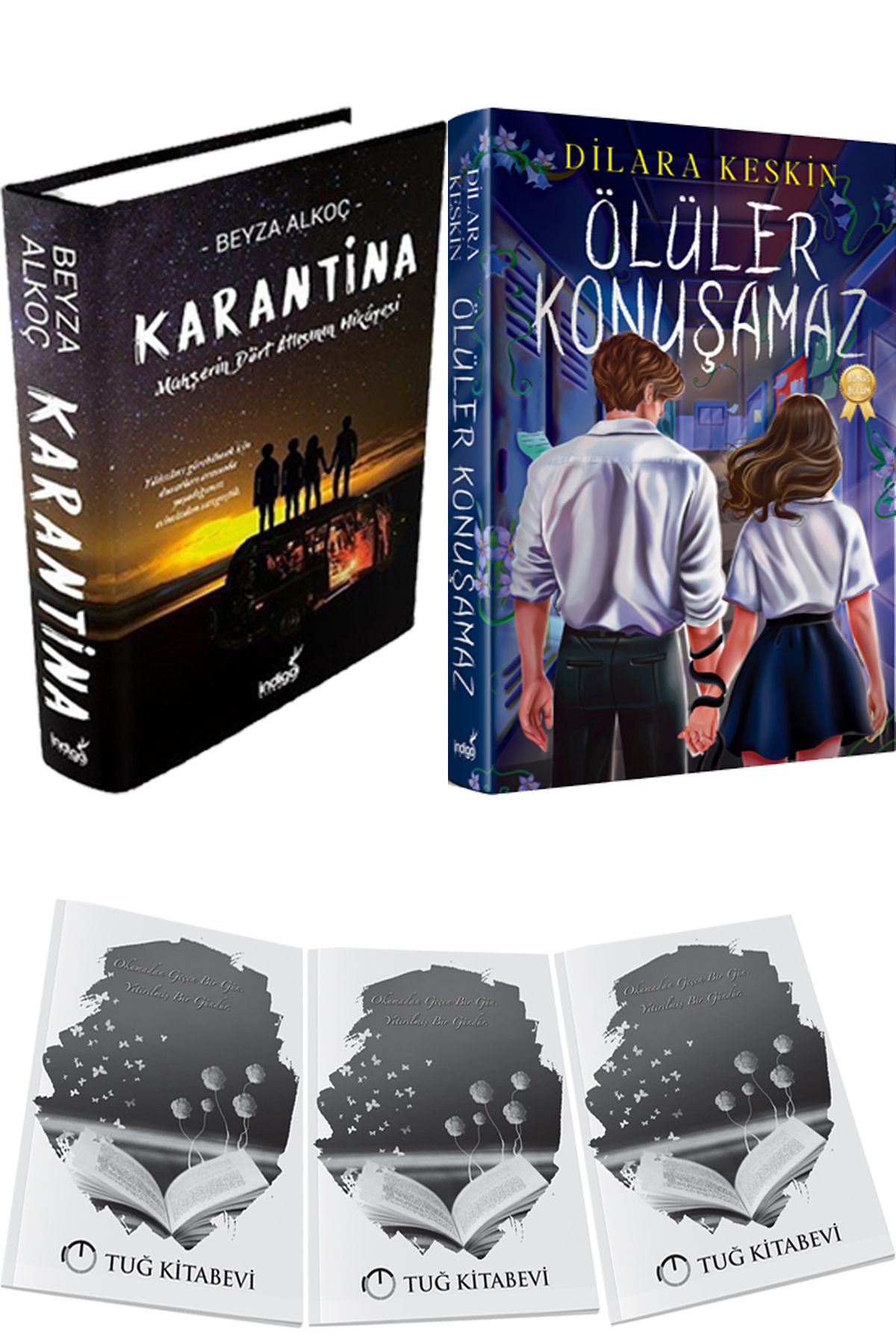 İndigo Kitap Karantina 1 Ciltli ve Ölüler Konuşamaz Yeni Ciltli + Hediyeli