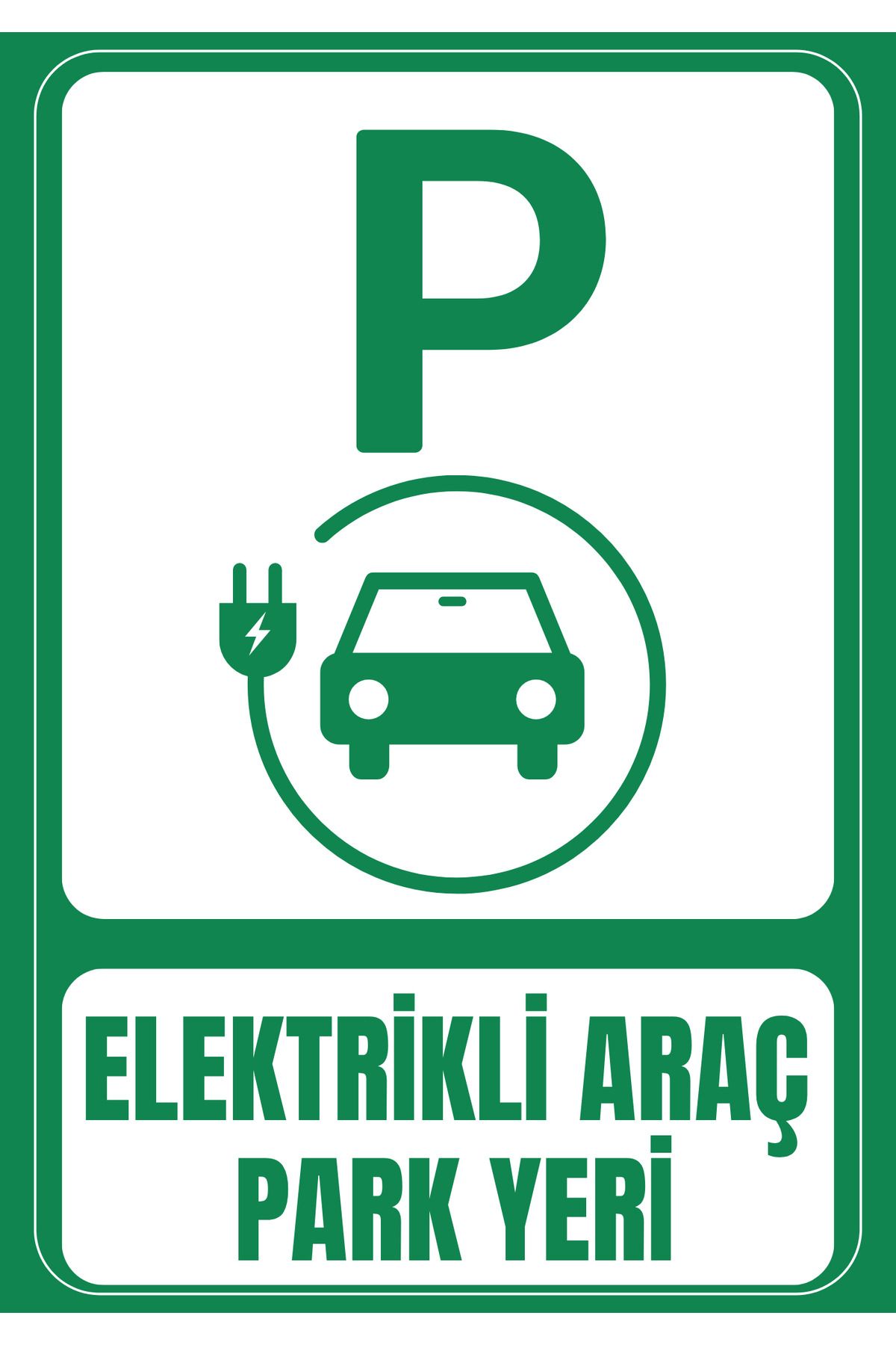 Girl Power 35 x 50 Elektrikli Araç Park Yeri Folyo Baskı Sticker Uyarı Levhası