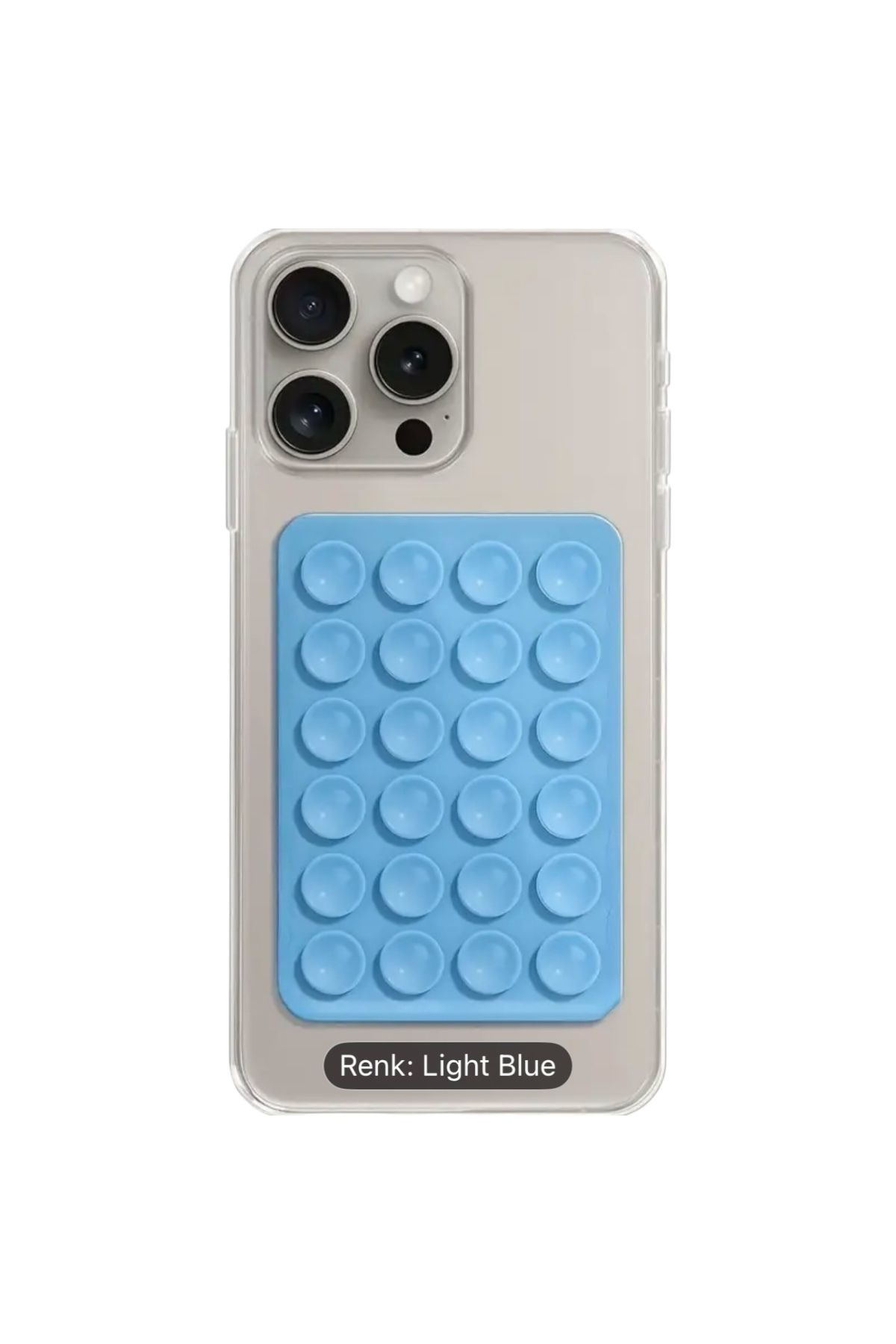 Metanoyaco Silikon Vantuzlu Telefon Tutacağı, Yapışkanlı Cep telefonu Tutacağı (1 Adet, Açık Mavi)