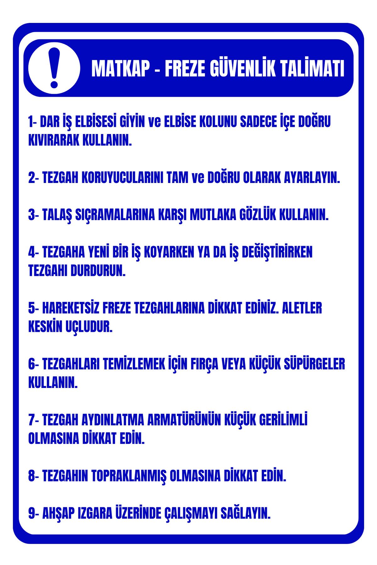 Girl Power 35 x 50 Matkap Freze Kullanım Talimatı Folyo Baskı Sticker Uyarı Levhası