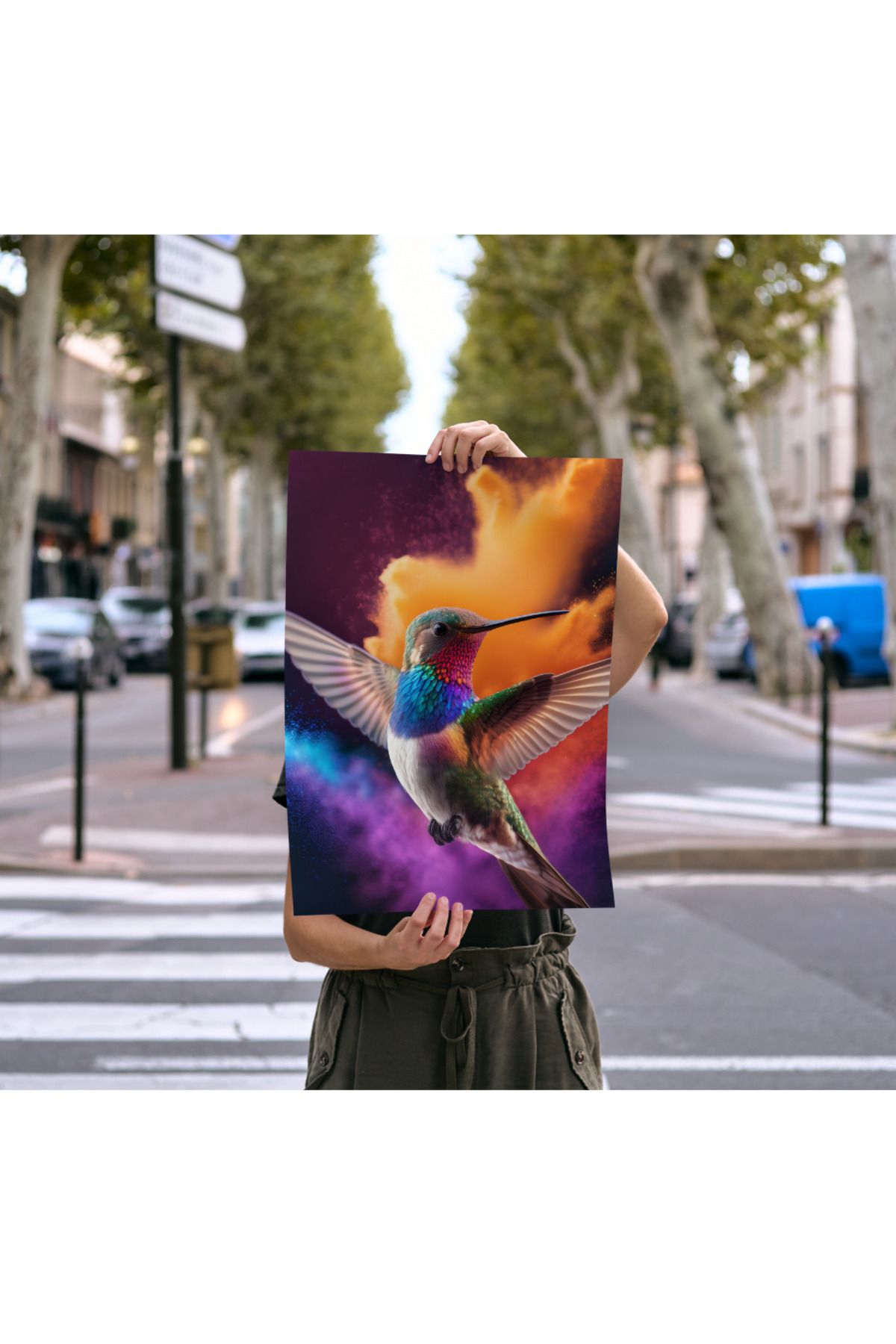 Rosaart Çerçevesiz Poster Sinek Kuşu