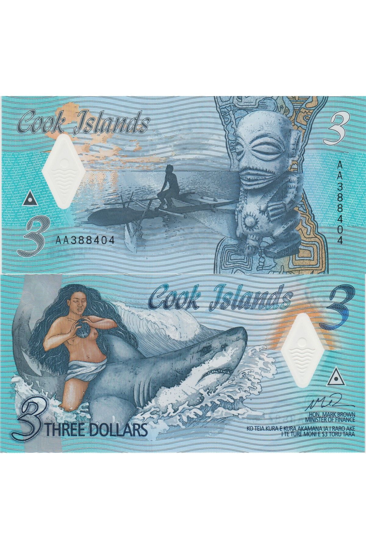 Banknoting COOK ADALARI 3 DOLAR 2021 POLİMER ÇİL KONDİSYON.