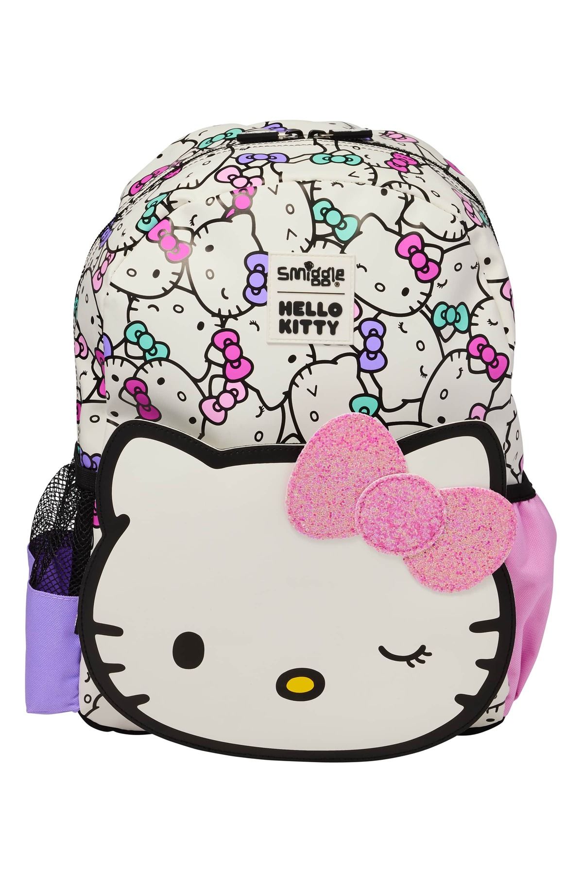 SMIGGLE Hello Kitty Suni Deri 3d Boyutlu Çocuk Kapüşonlu Sırt Çantası