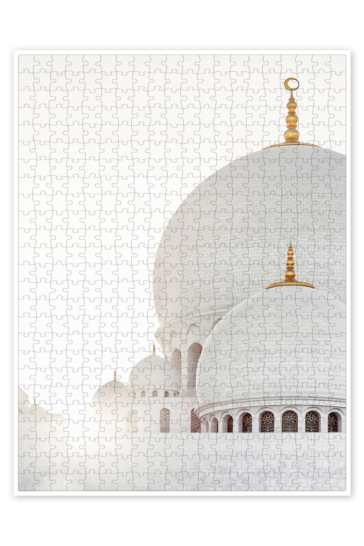 Jeronkarji Beyaz Cami - Güneş 500 Parça Puzzle Yapboz Şehir Manzara Temalı Hobilik