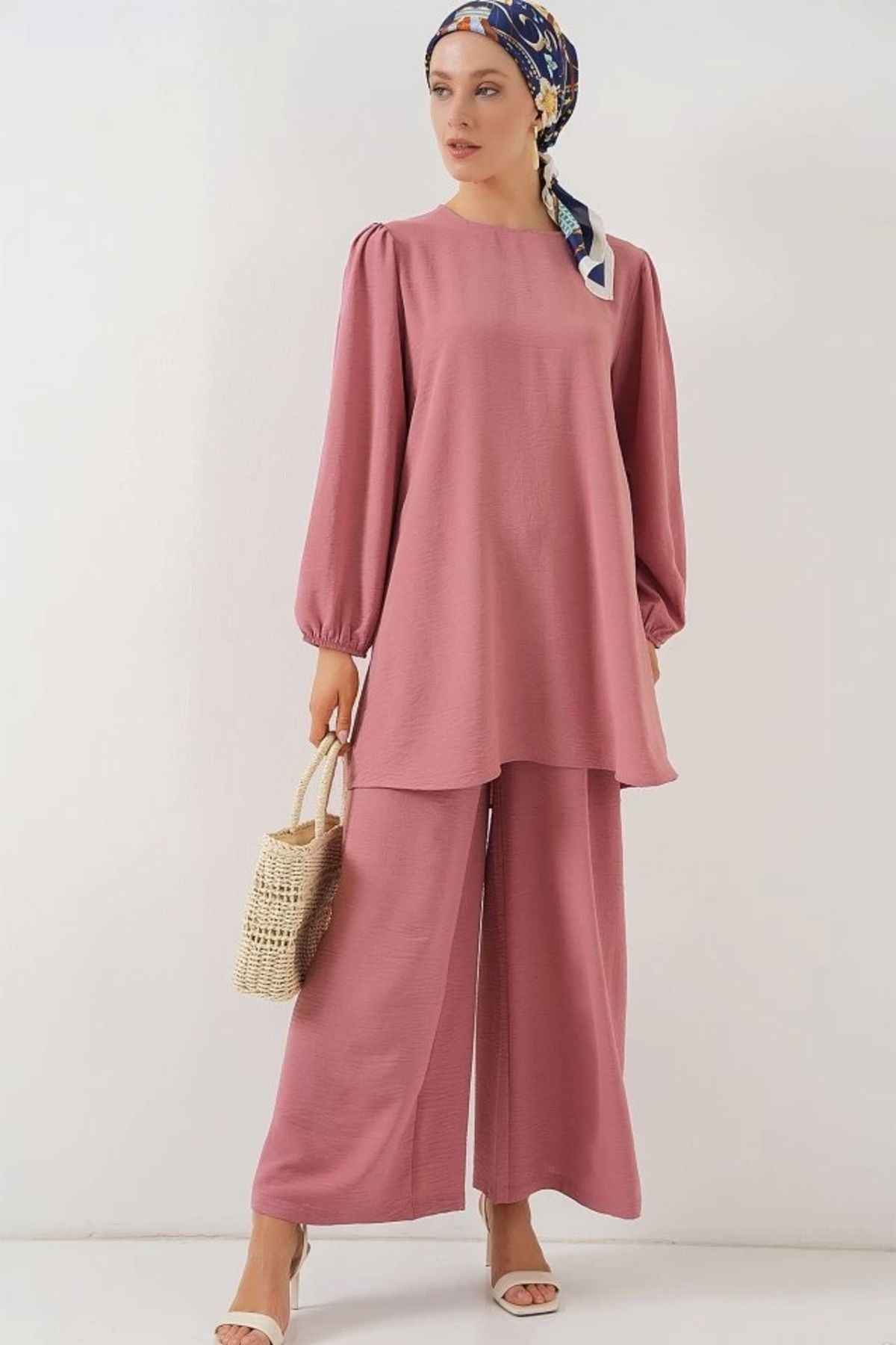 Butik Ayrobin Tunik Pantolon Alt Üst Takım 6712 - Pembe