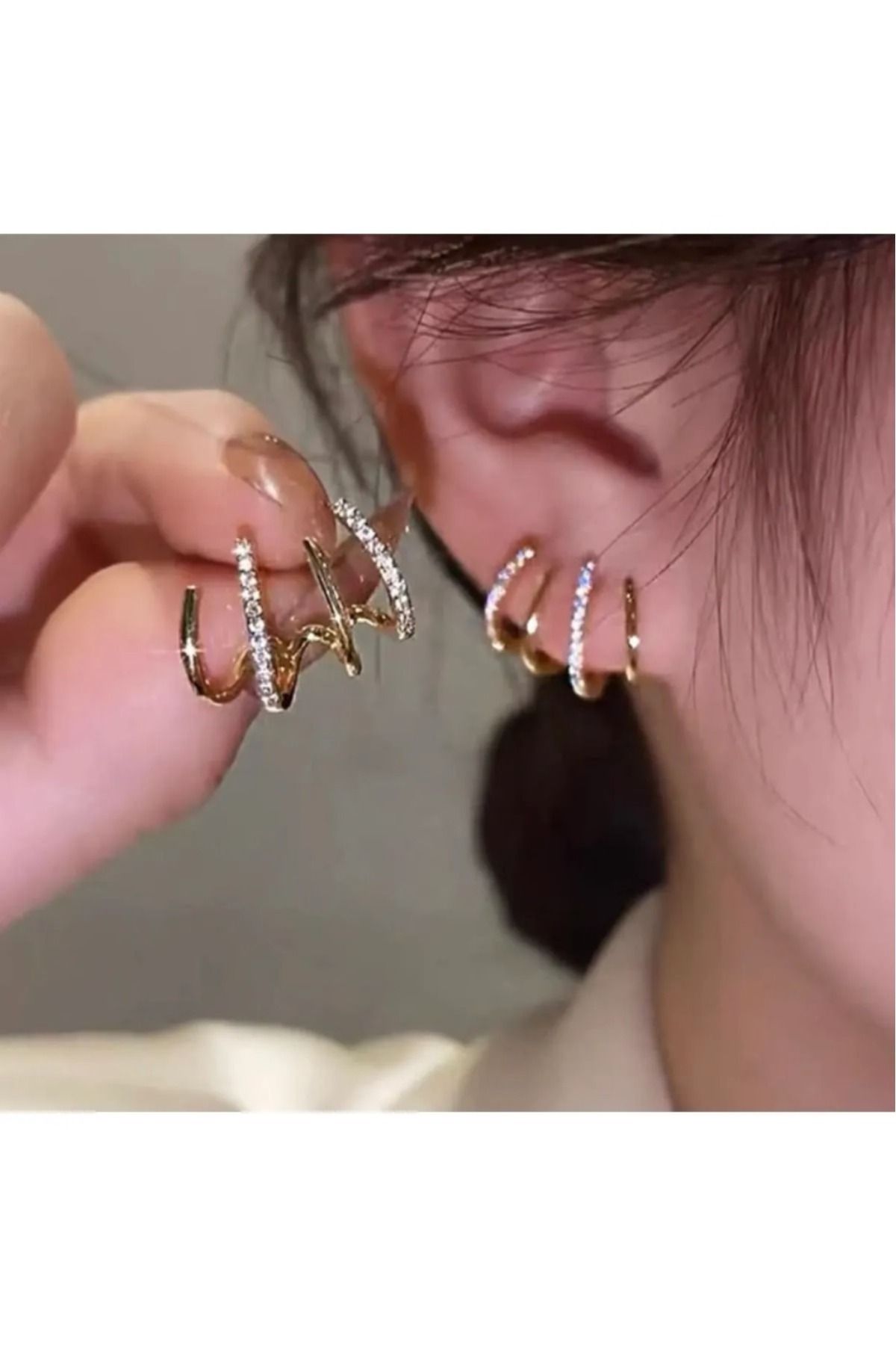 Multi JEWEL ÇELİK RENK ATMAZ GARANTLİ FATURALI KÜPE