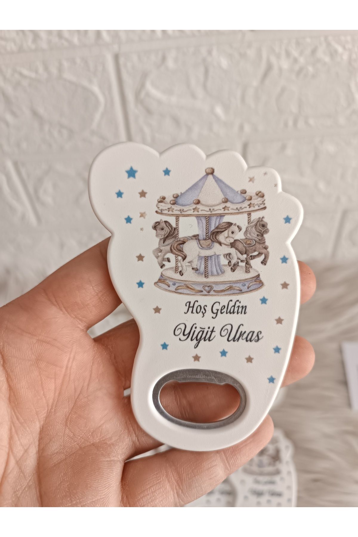 doğrukan 25 adet atlı karınca konsept ayak izi açacak magnet hediyelik yenidoğan doğum günü