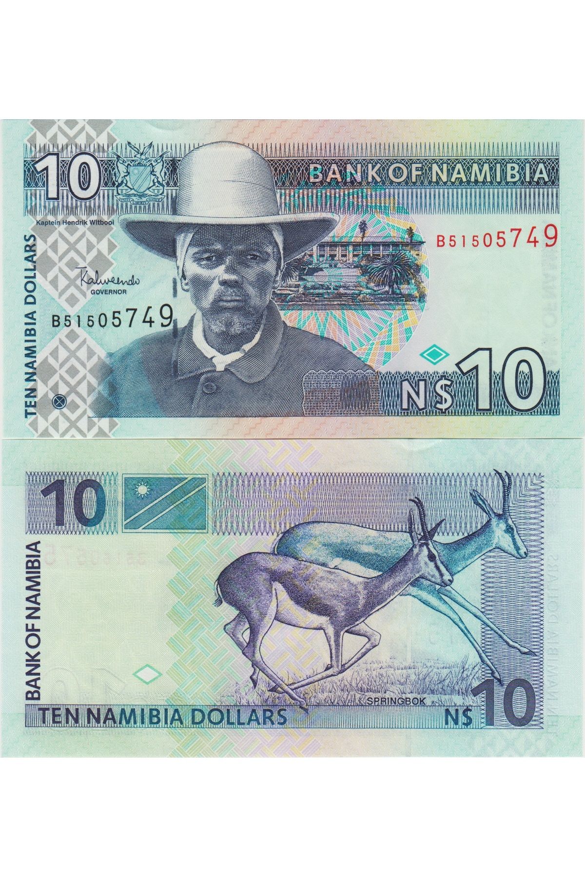 Banknoting NAMİBYA 10 DOLAR 2001 KESELİ CEYLAN TEMALI. ÇİL KONDİSYON.
