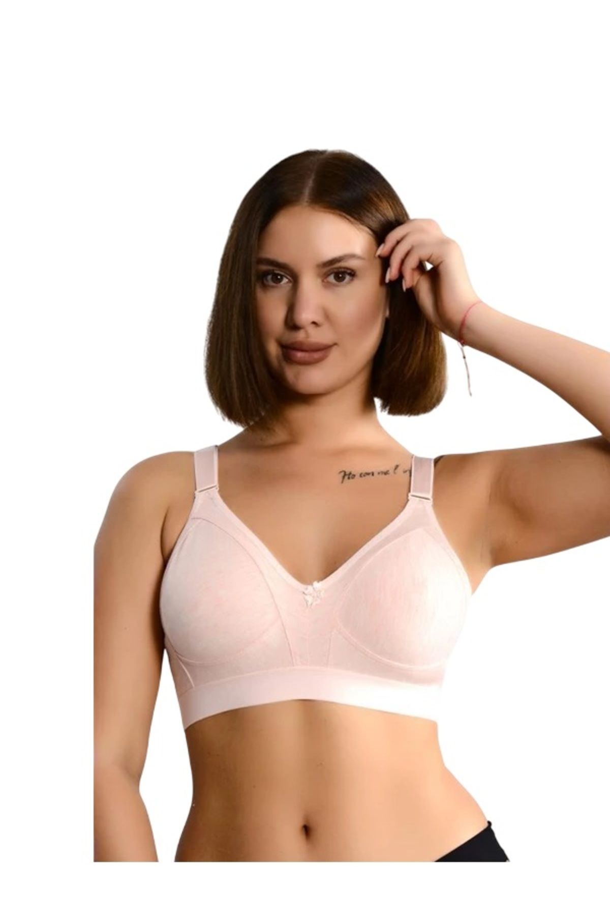 Ebru Pamuklu Penye Toparlayıcı Geniş Lastikli Kadın Minimizer Sütyen EBR1010