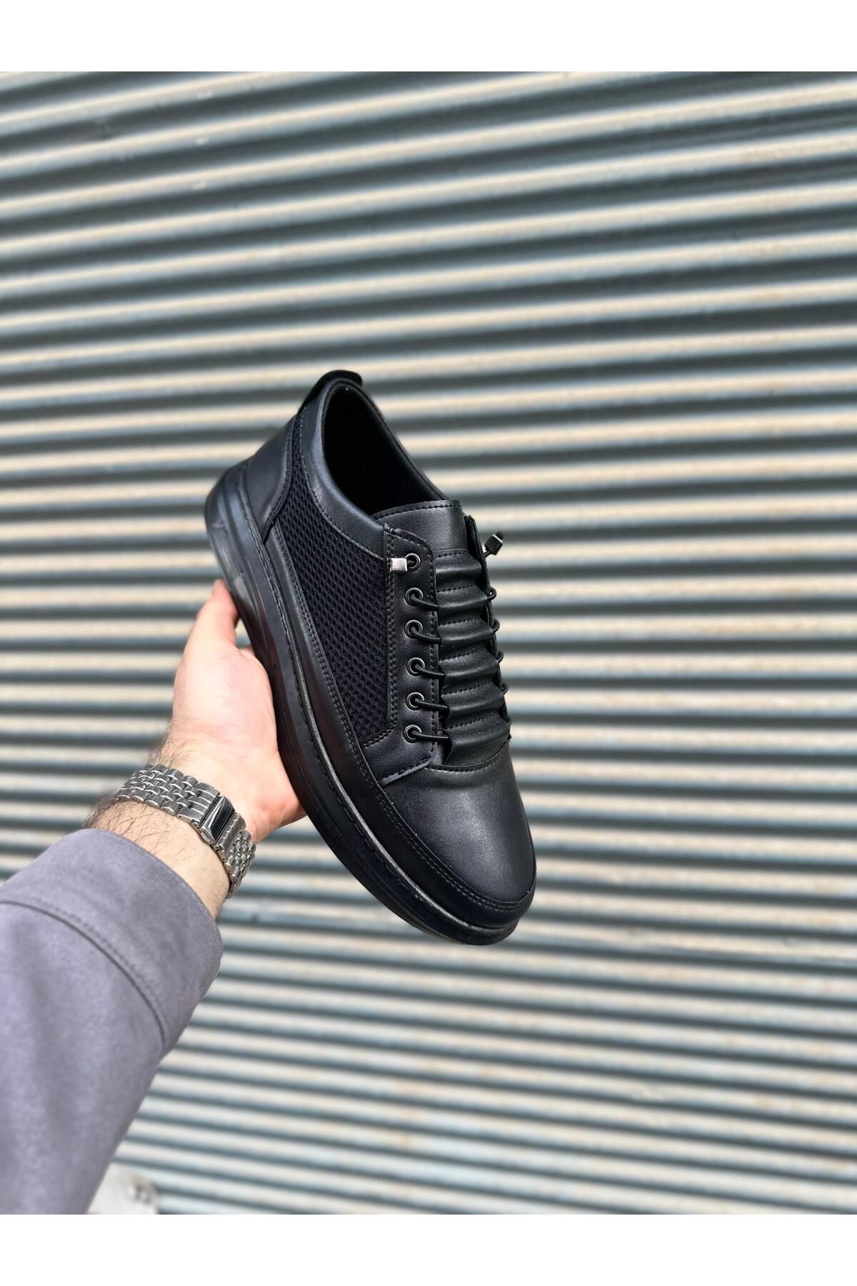 MAYDANOZSHOES Erkek Beyaz File Detaylı Sneaker – Casual Günlük Ayakkabı