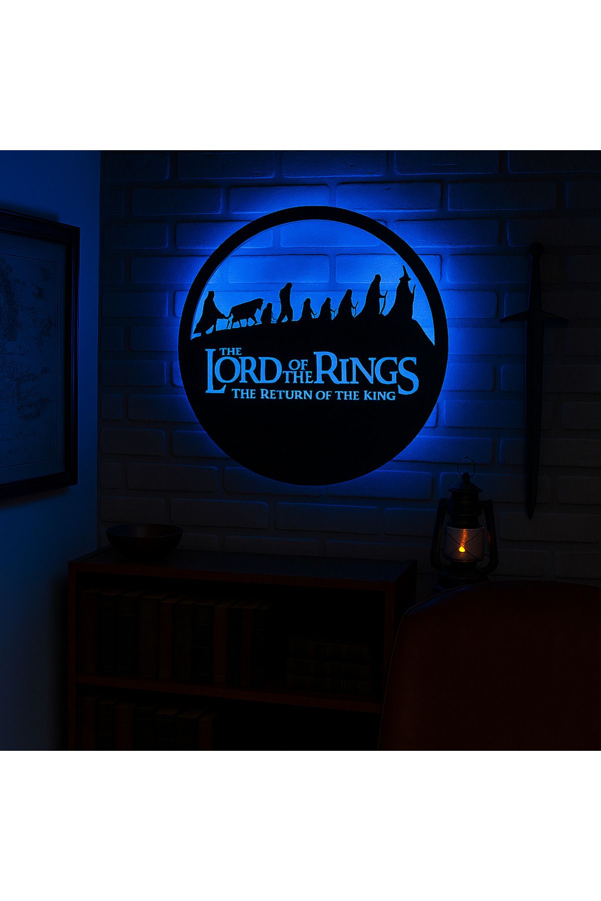 StorHome The Lord of the Rings 50x50 cm MDF Duvar Dekoru LED Işıklı - Tak Çalıştır Film Temalı Aydınlatma
