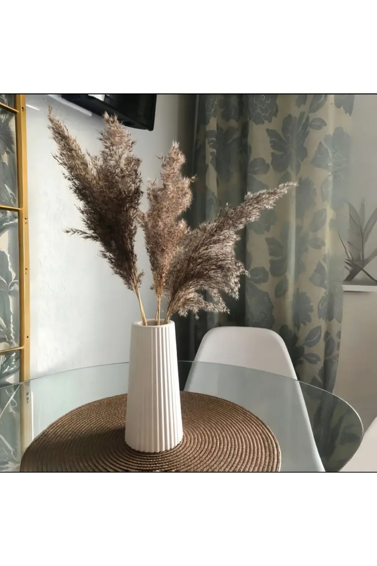 Lemonhouse İskandinav Bohem Tarzı Çizgili Dekoratif Vazo 20 Cm