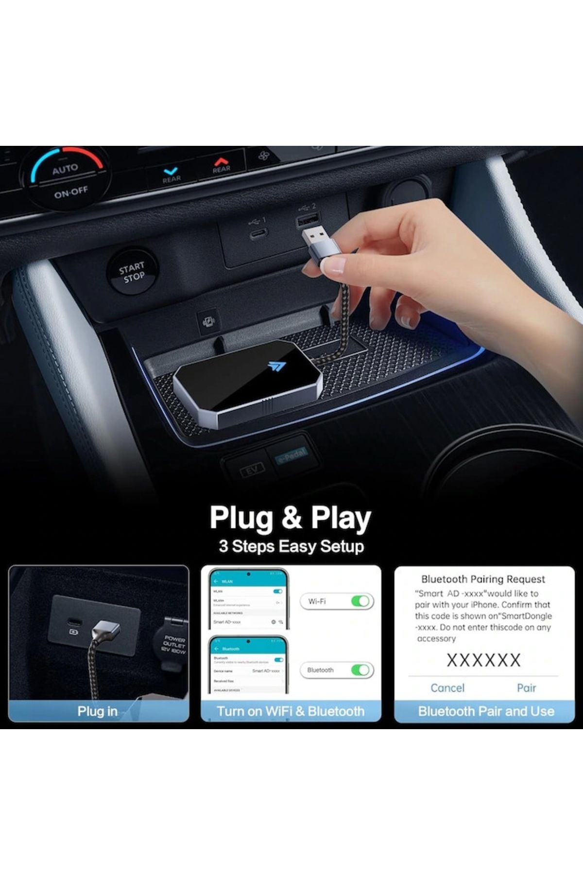 goBERA-Wireless Androidauto Module, Cars With Factory Android Auto Via Cable, Minimum Android 11 8