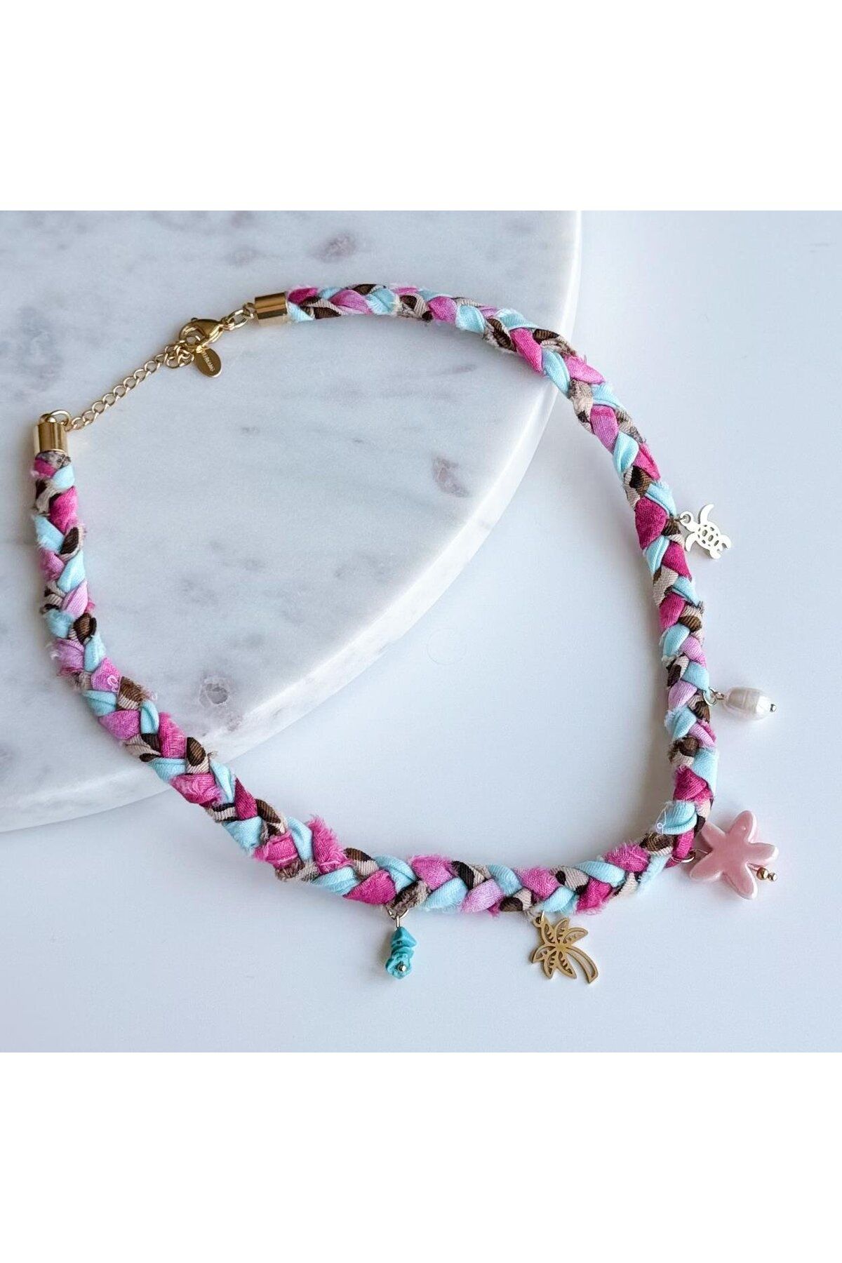 Venus Design Renkli Kumaş Charm Kolye