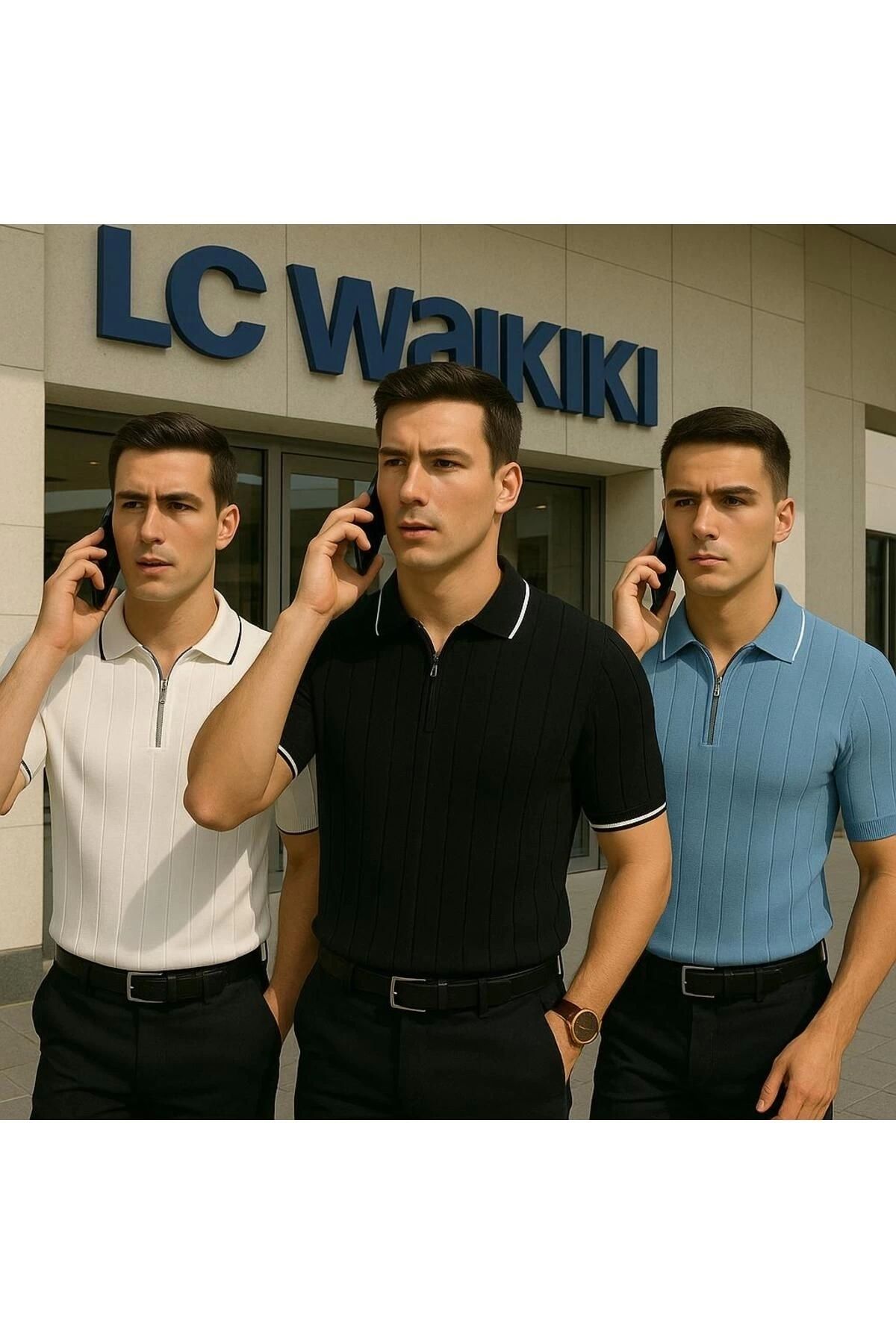 LC Waikiki 2li Polo Yaka Fermuarlı Kısa Kollu Erkek Yazlık Triko Premium Kalite Tişört / T-shirt