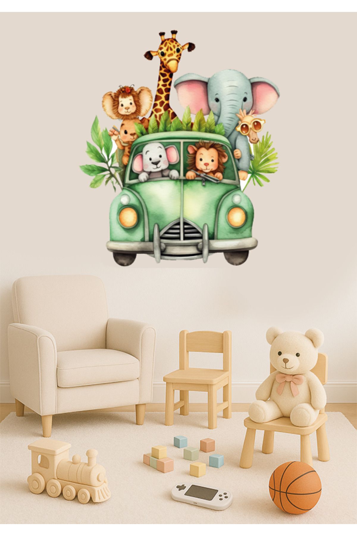 Natureplaydesign Safari Temalı Duvar Stickerı - Hayvanlarla Macera Başlıyor!