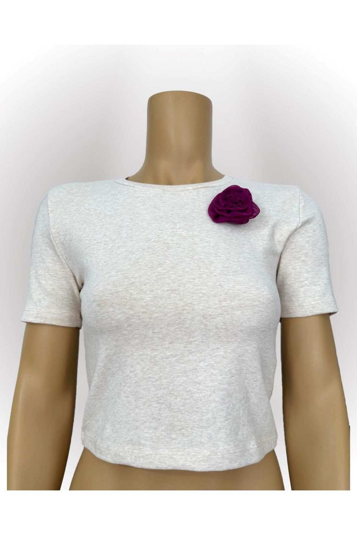 LOLATUNE Lovely Basic Kadın Tshirt - Crop Tshirt