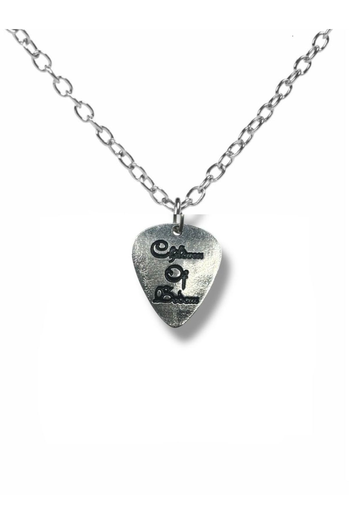 Herşey Nota Children of Bodom Pena Şeklinde Çift Taraflı Rock İşaretli Metal Zincirli Unisex Kolye