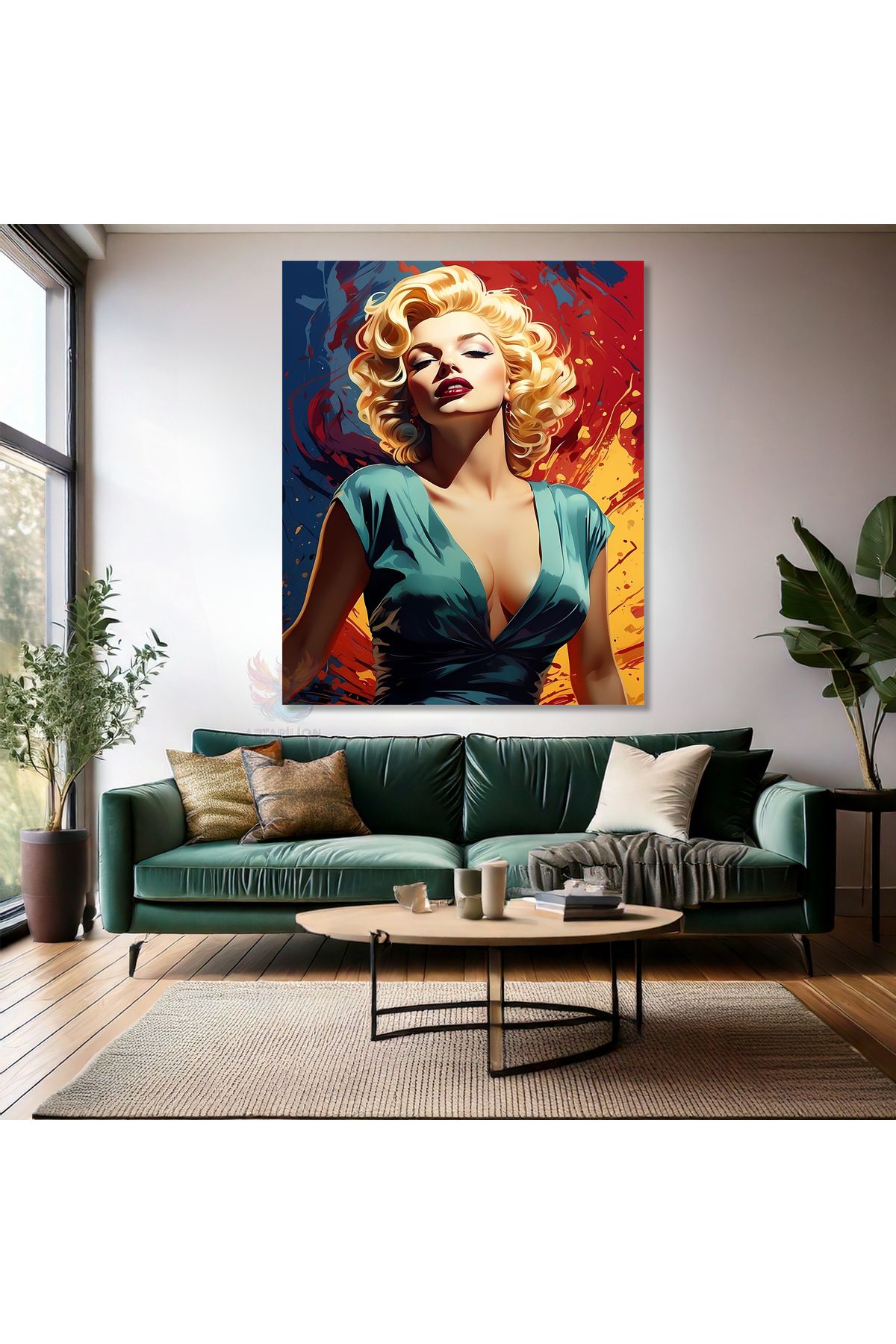 Artarilion Genç Marilyn Monroe Kanvas Tablo Dijital Baskı Ofis Ev Tablosu