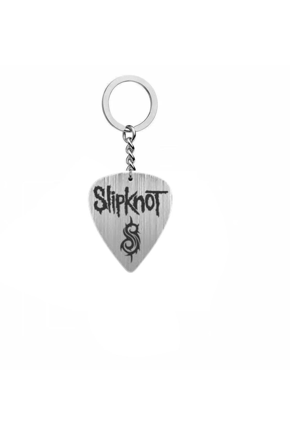 Herşey Nota Slipknot Pena Anahtarlık – Çift Taraflı Rock İşaretli Unisex Metal Anahtarlık