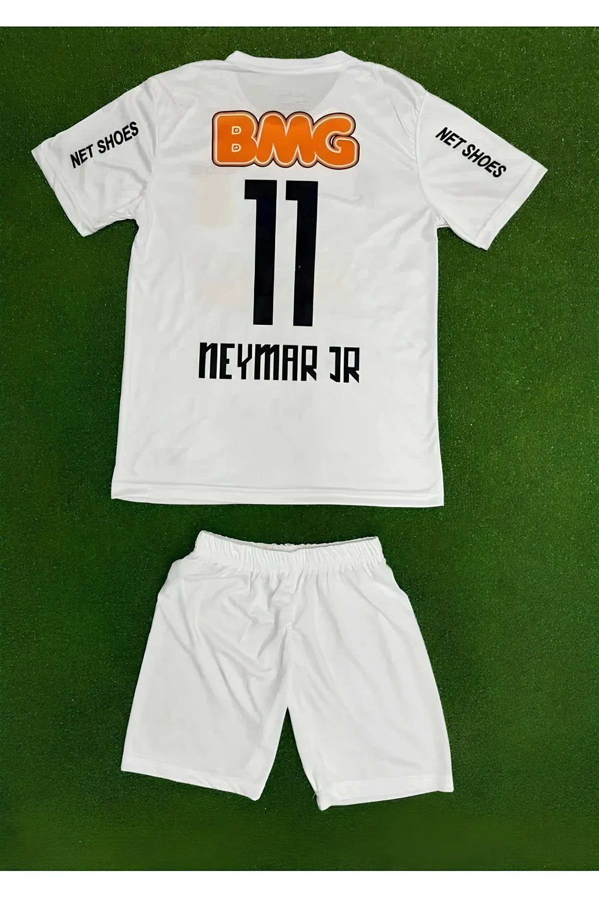 Alaturka Mix Santos Özel Tasarım Kısa Kollu Çocuk Forması Neymar Şort Çorap Bileklik Hediyeli