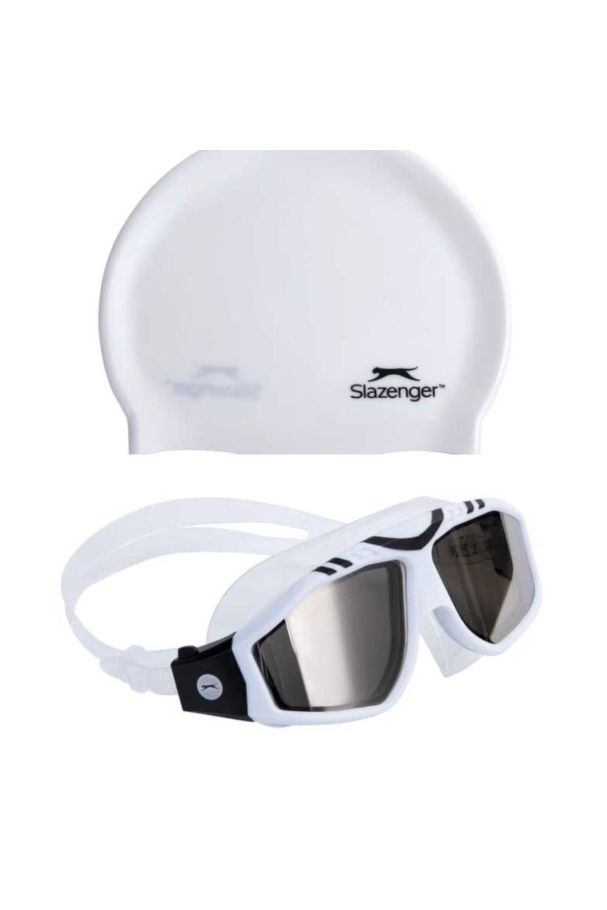 Slazenger Yetişkin Yüzücü Gözlüğü MIRROR GL6 WhiteWhiteBlack+BONE