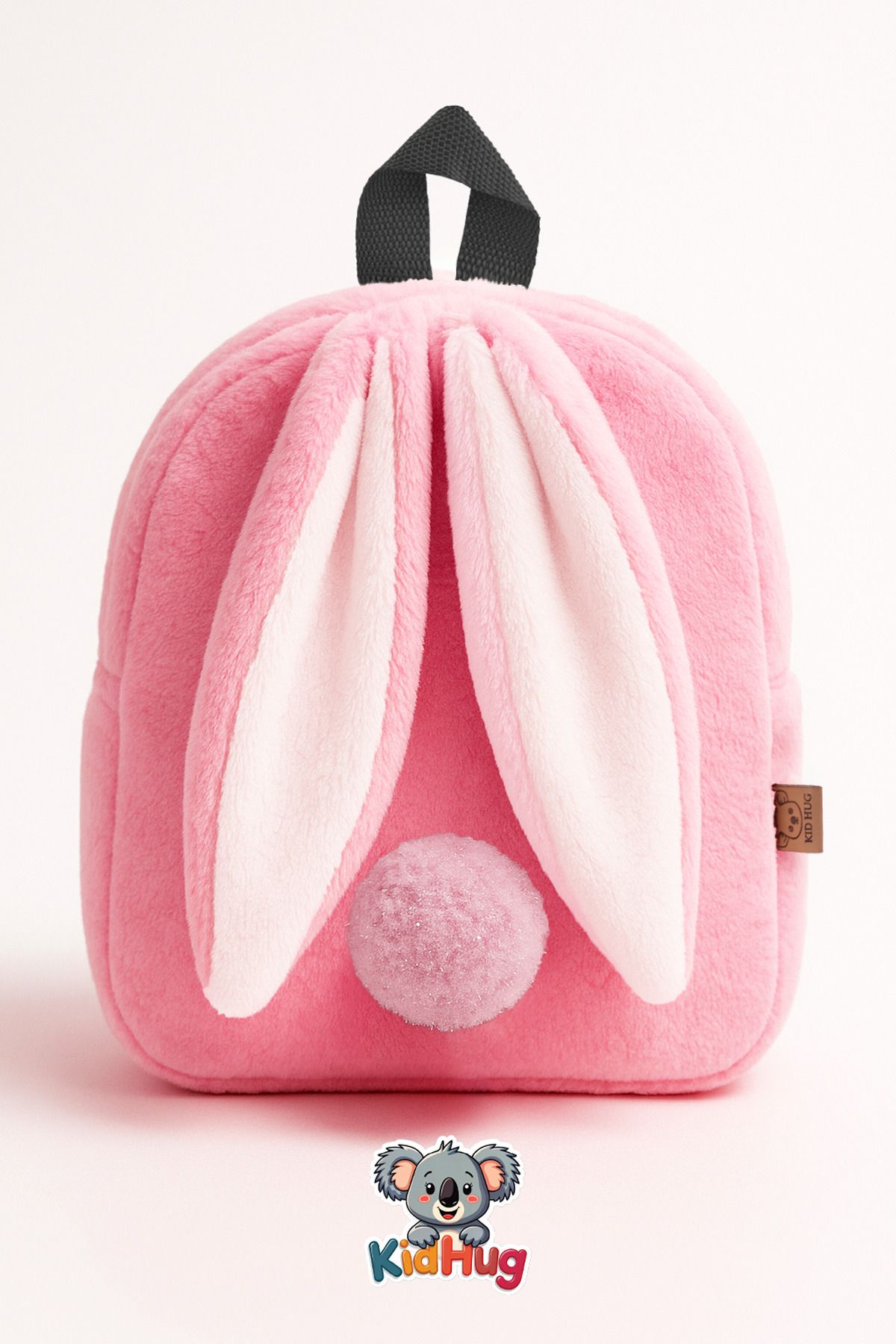 KidHug Çocuk Çanta Ponponlu Tavşan Kreş ve Anaokulu Çocuk Sırt Çantası | 1-8 YAŞ | 27 CM |
