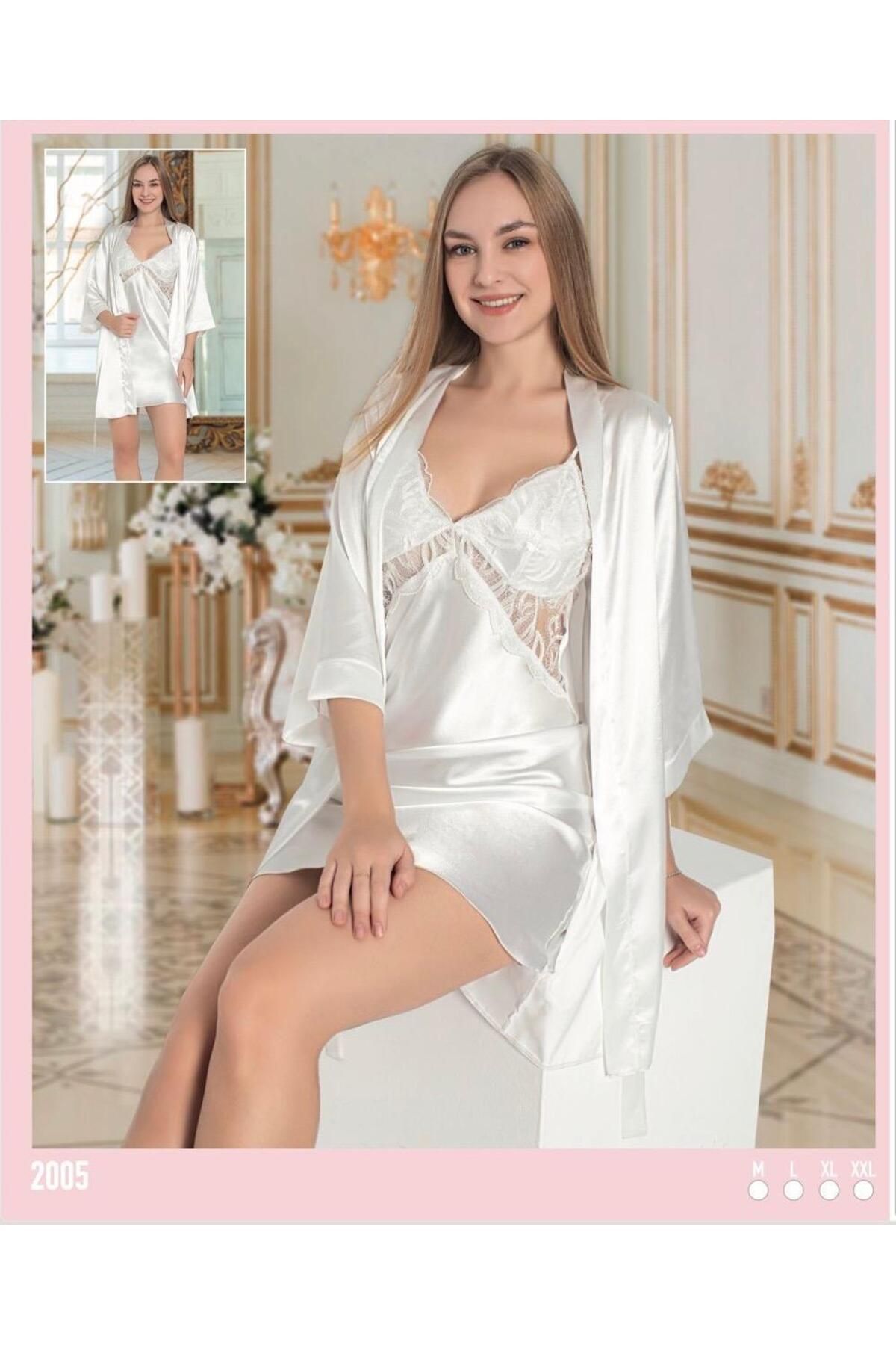Lüx Wood VICTORIA 2005 KADIN SABAHLIK VE GECELİK 2 LI SET TAKIMI