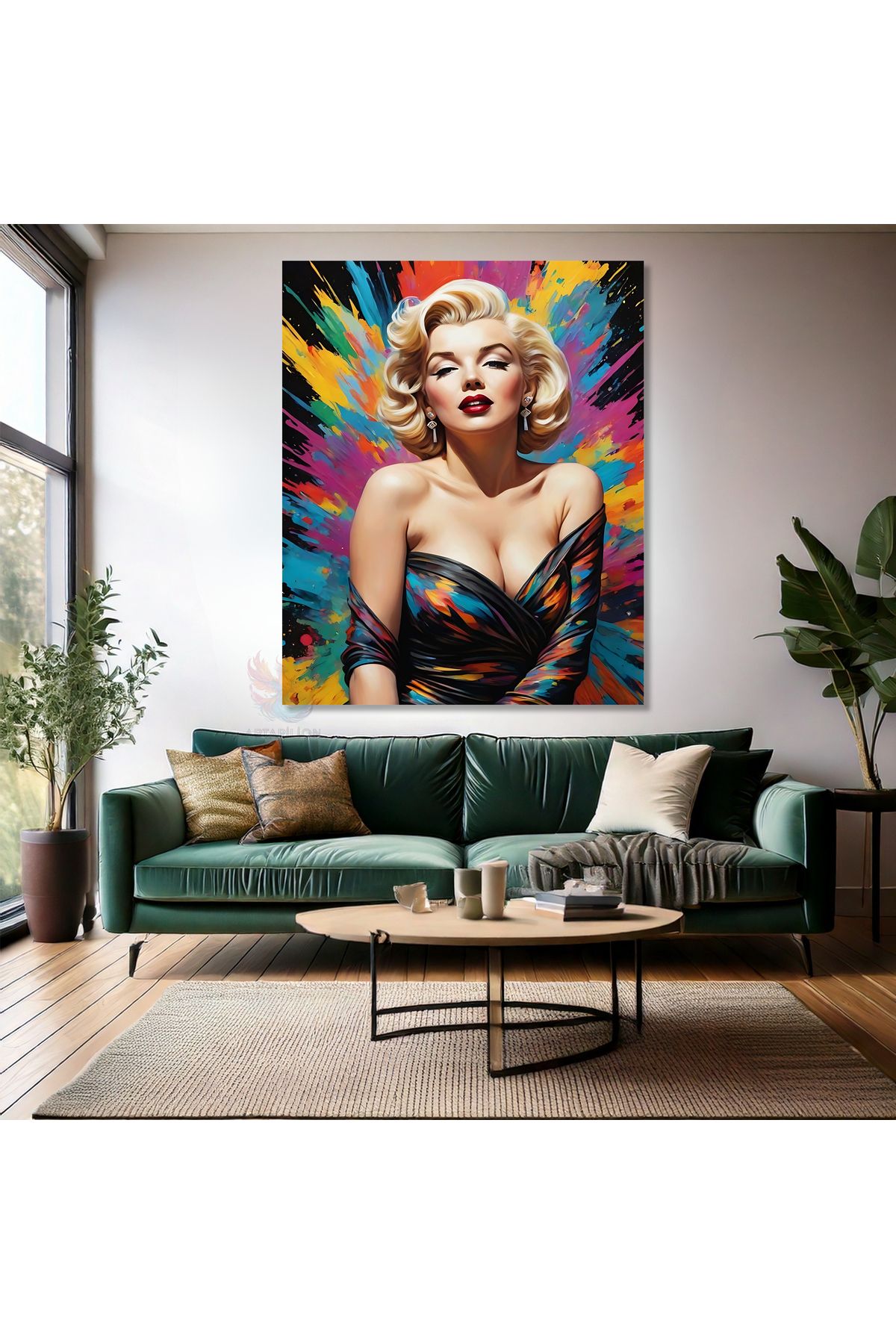 Artarilion Marilyn Monroe Kanvas Tablo Modern Renkli Marilyn Monroe Tablosu Salon Dekoru