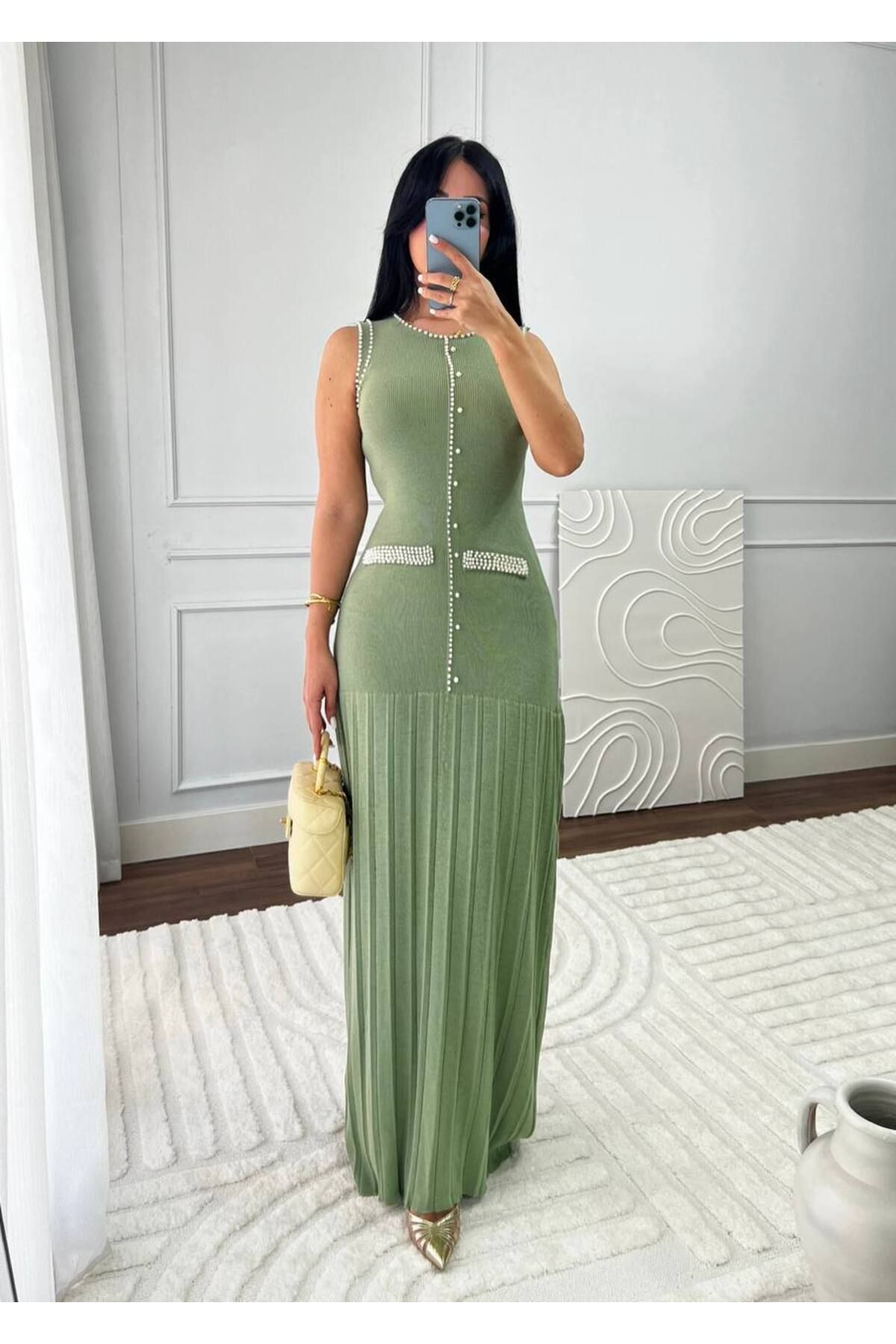 Abalı Yeni sezon triko taşlı yazlık elbise Jar Almajboir model Z-RA model