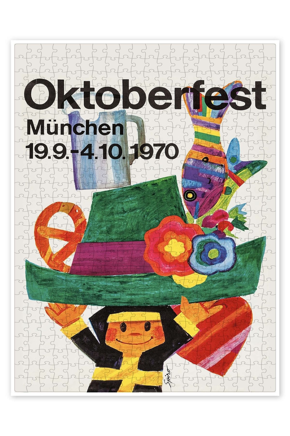 Jeronkarji Oktoberfest 1970 500 Parça Puzzle Yapboz Şehir Manzara Temalı Hobilik