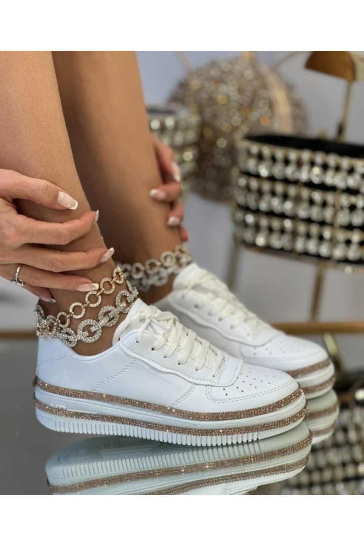 bynarincollection Günlük kadın Spor  Casual ayakkabı beyaz
