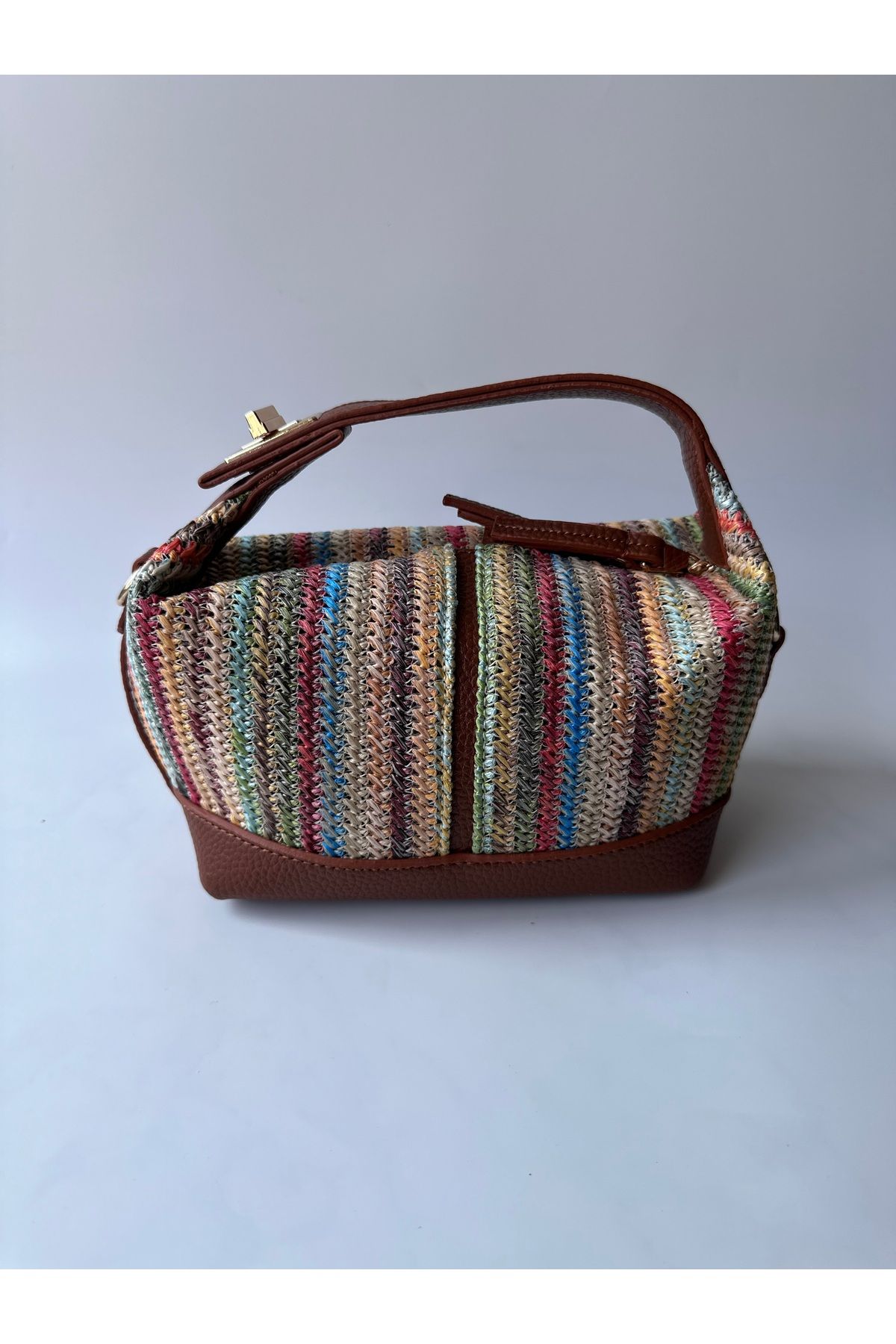 Mim Bag And More Renkli Hasır El ve Omuz Çantası