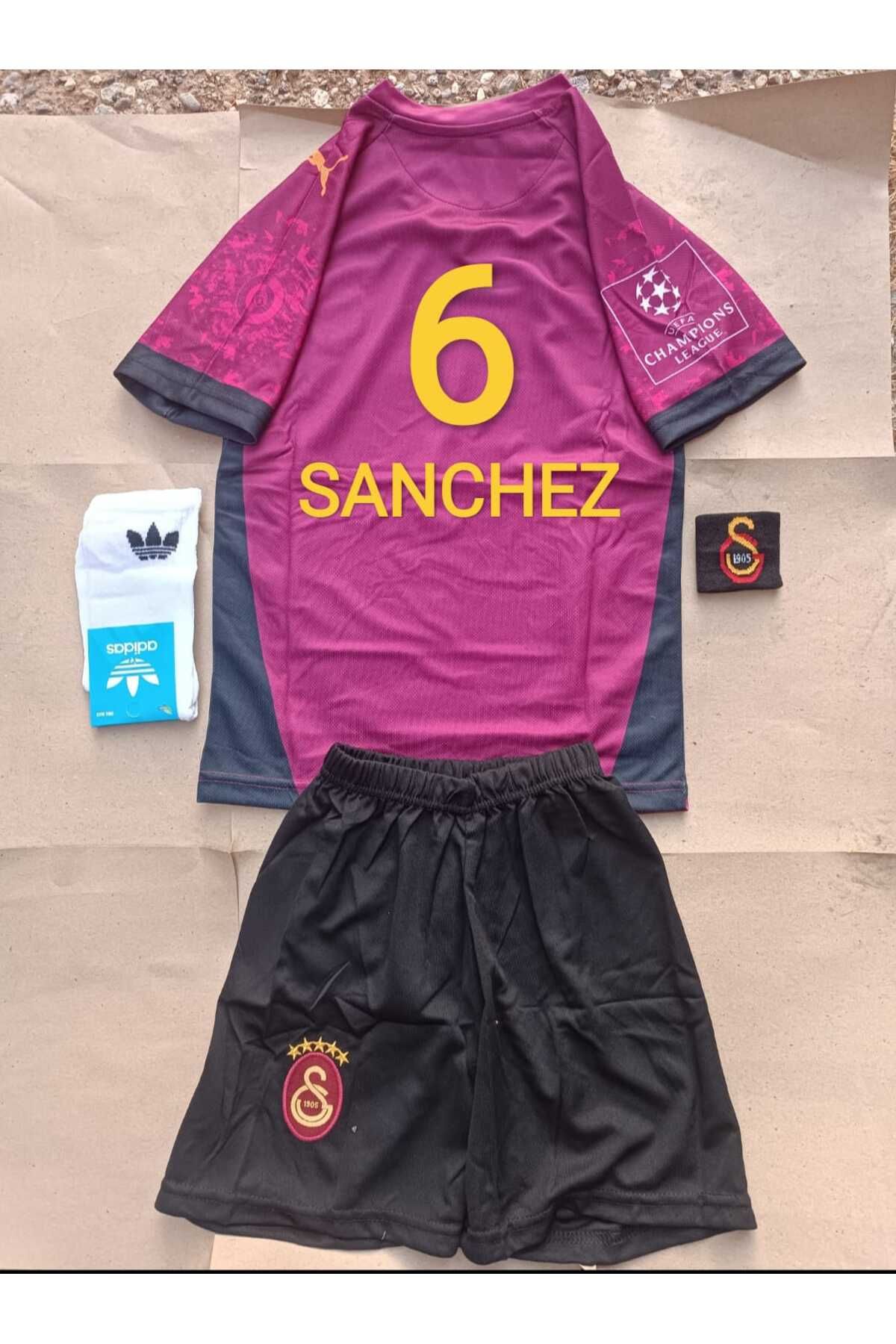Marka Extra GALAtAsArA'y- 5 YILDIZLI 2024.2025 ÇOCUK Futbol Forması SANC'HEZ 6 BORDO 4.LÜ SET