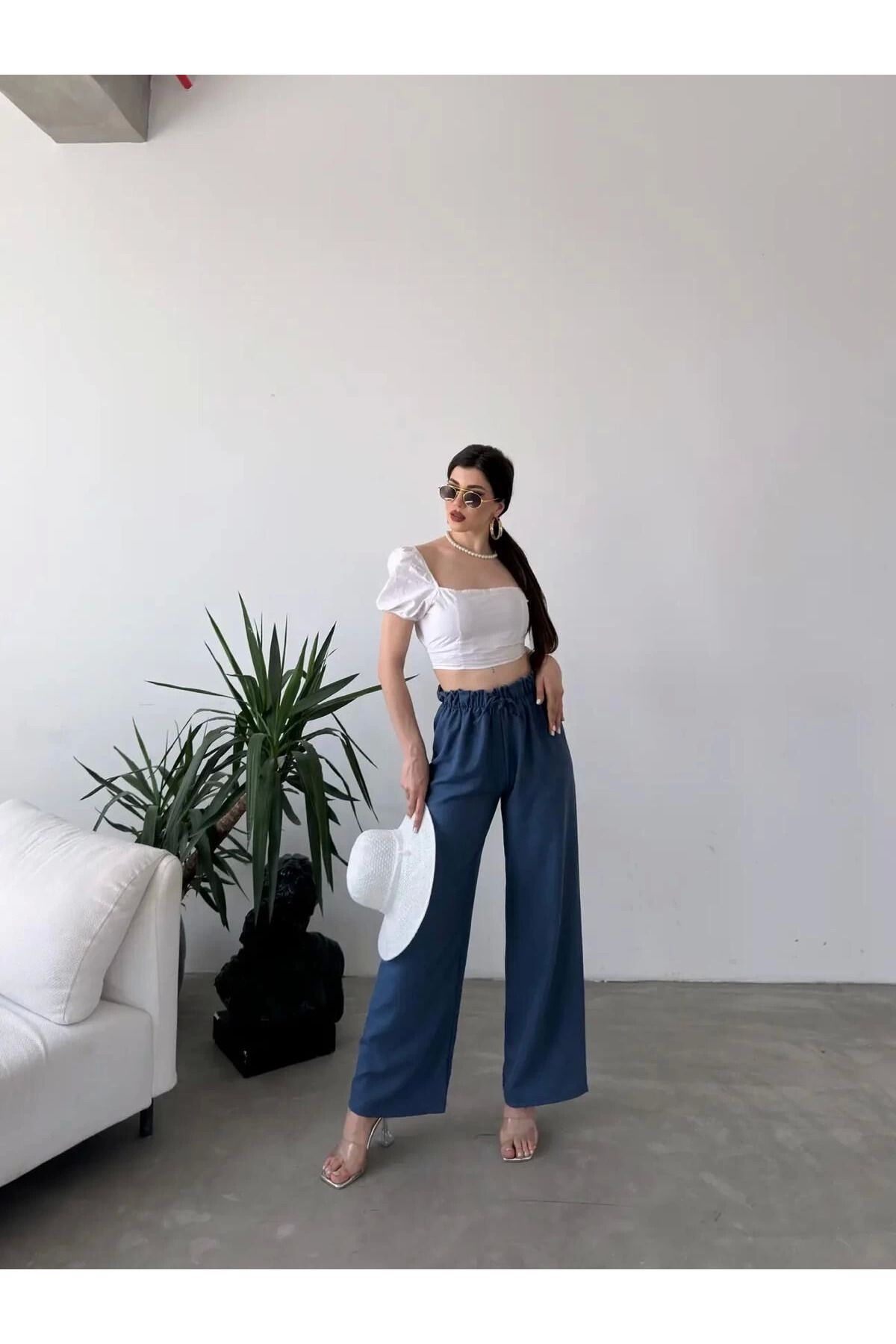 ZORM Yüksek Bel Kıvrımlı Pantolon