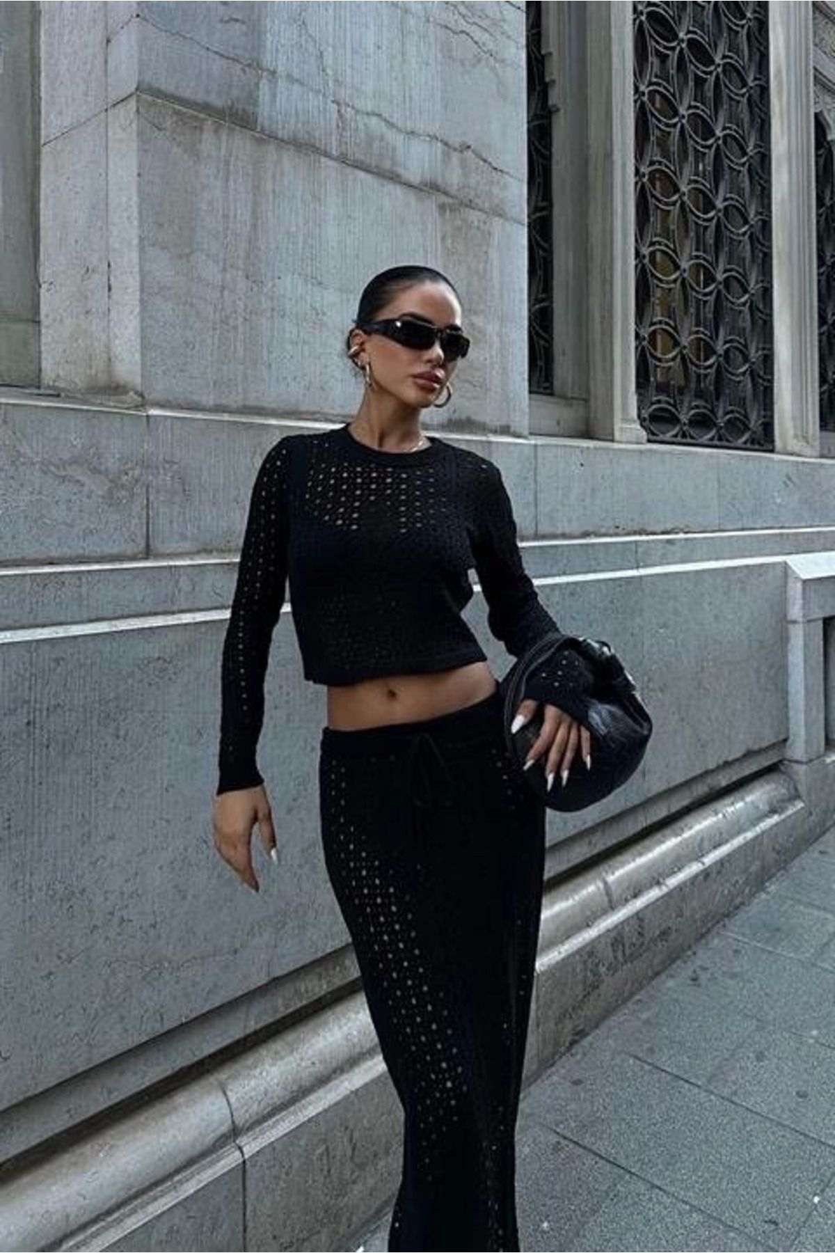 Omarı Macey Kroşe Crop Takım 9882