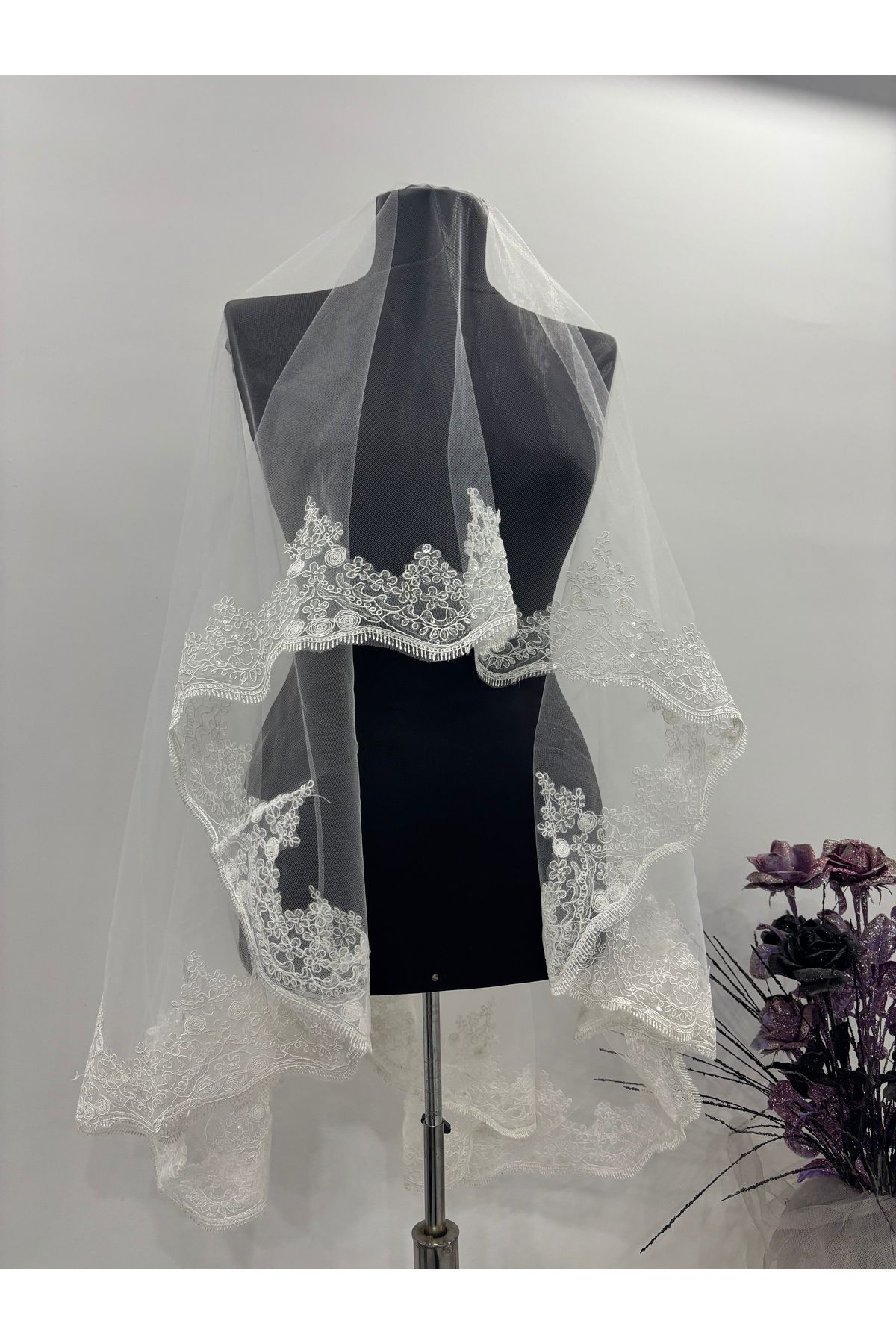 Muensu Hürrem Serisi Gelin Duvak, Kına, Düğün, Haftalık, Bride Duvak, İşlemeli Duvak