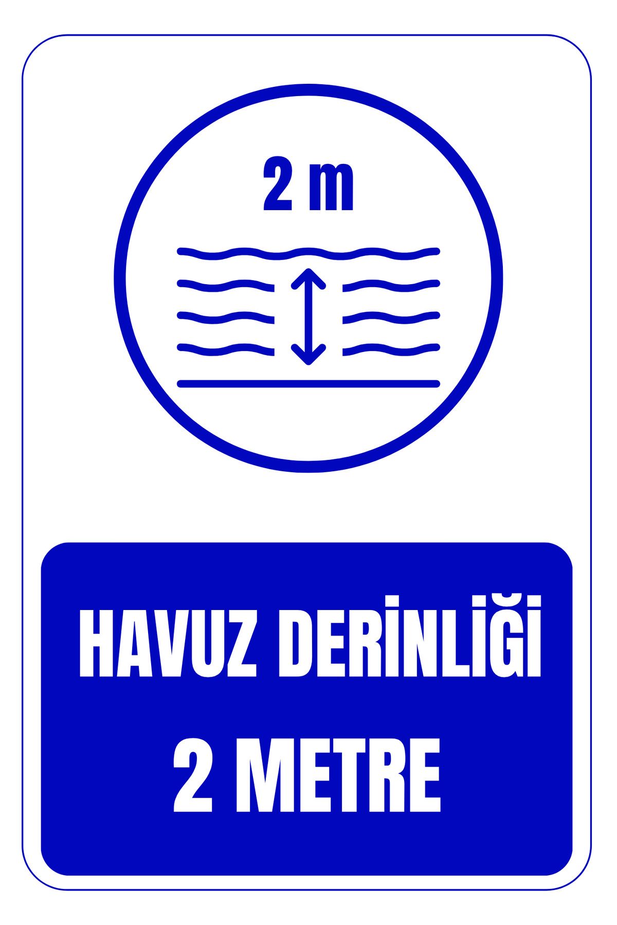 Girl Power 35 x 50 Havuz Derinliği 2 Metre Folyo Baskı Sticker Uyarı Levhası