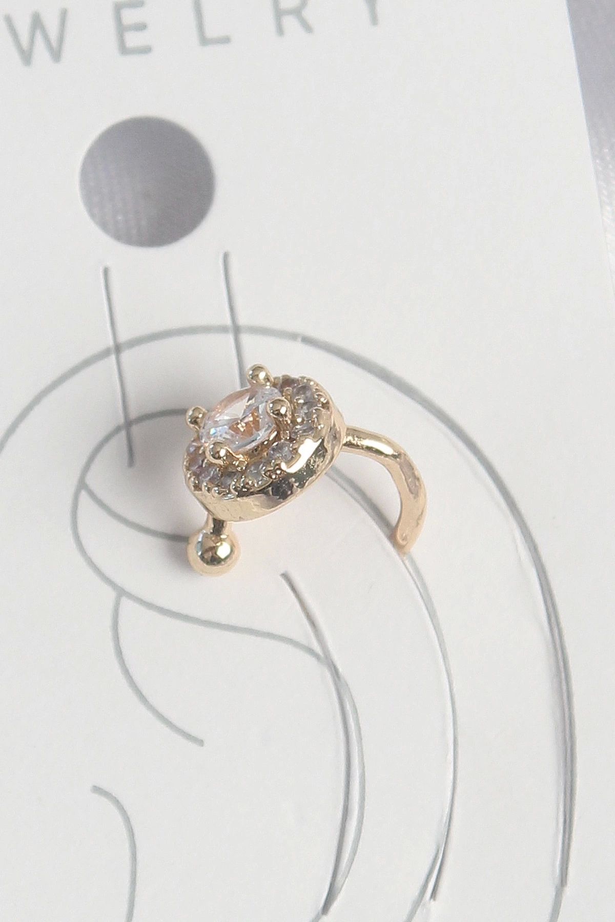 Clariss Pirinç Gold Renk Zirkon Taşlı Kadın Kıkırdak Küpe