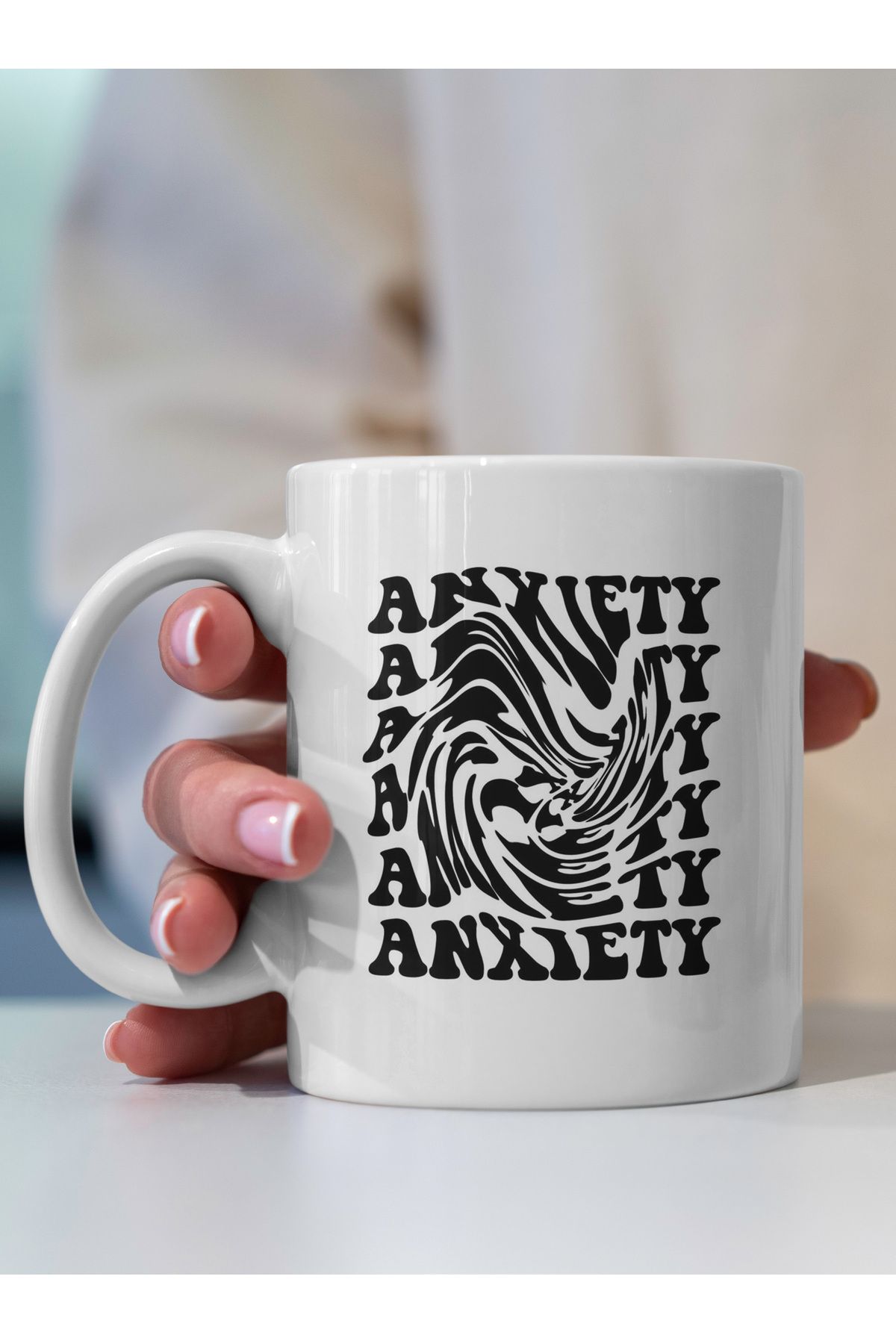 Ayabak Kupa Bardak - Anxiety Desenli Kupa Bardak - Hediyelik Kupa Bardak