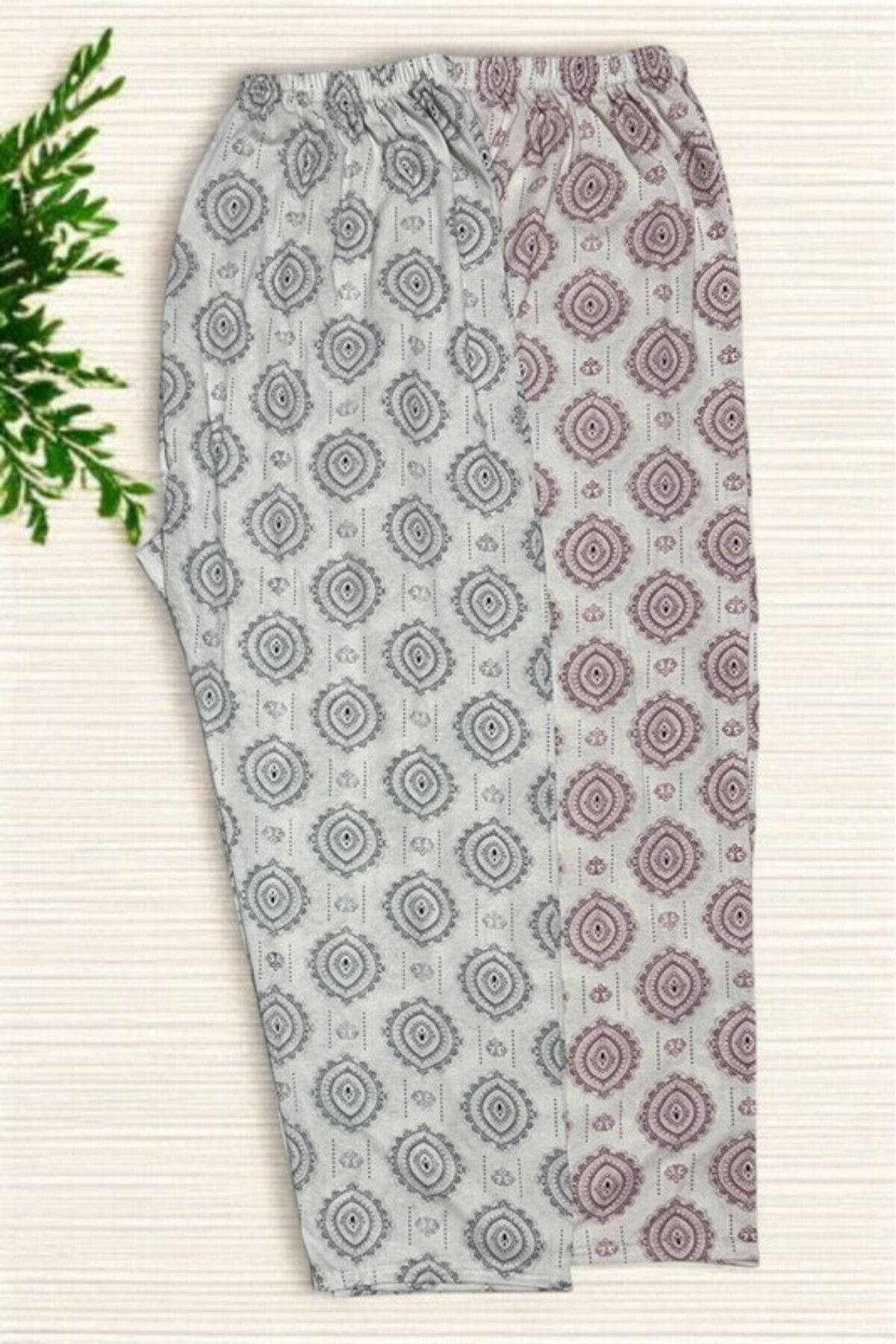 SİERNA 2 Adet Kadın Desenli Uzun Pijama Altı Yazlık srn-003985