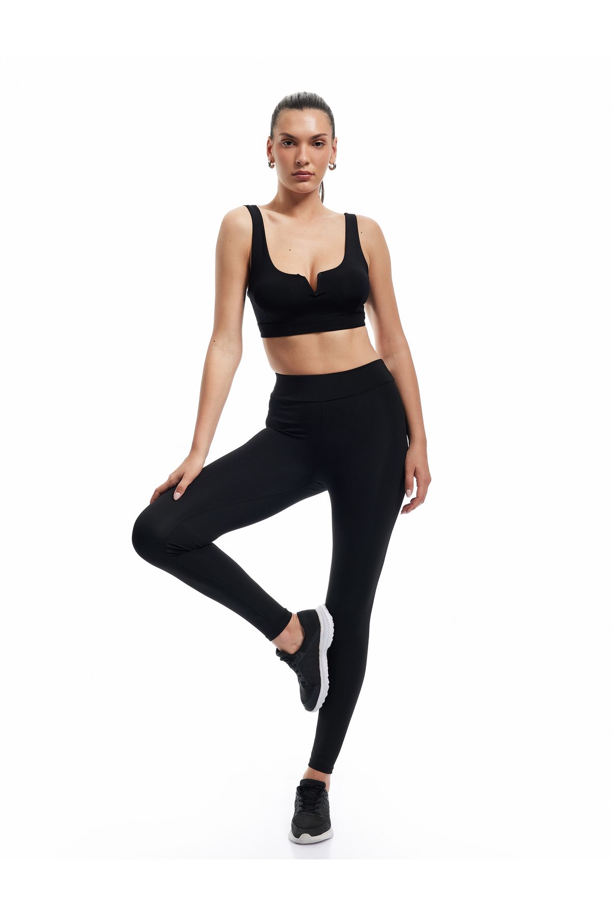 Koton Yeni Sezon Yüksek Bel Slim Fit İnterlok Spor Tayt