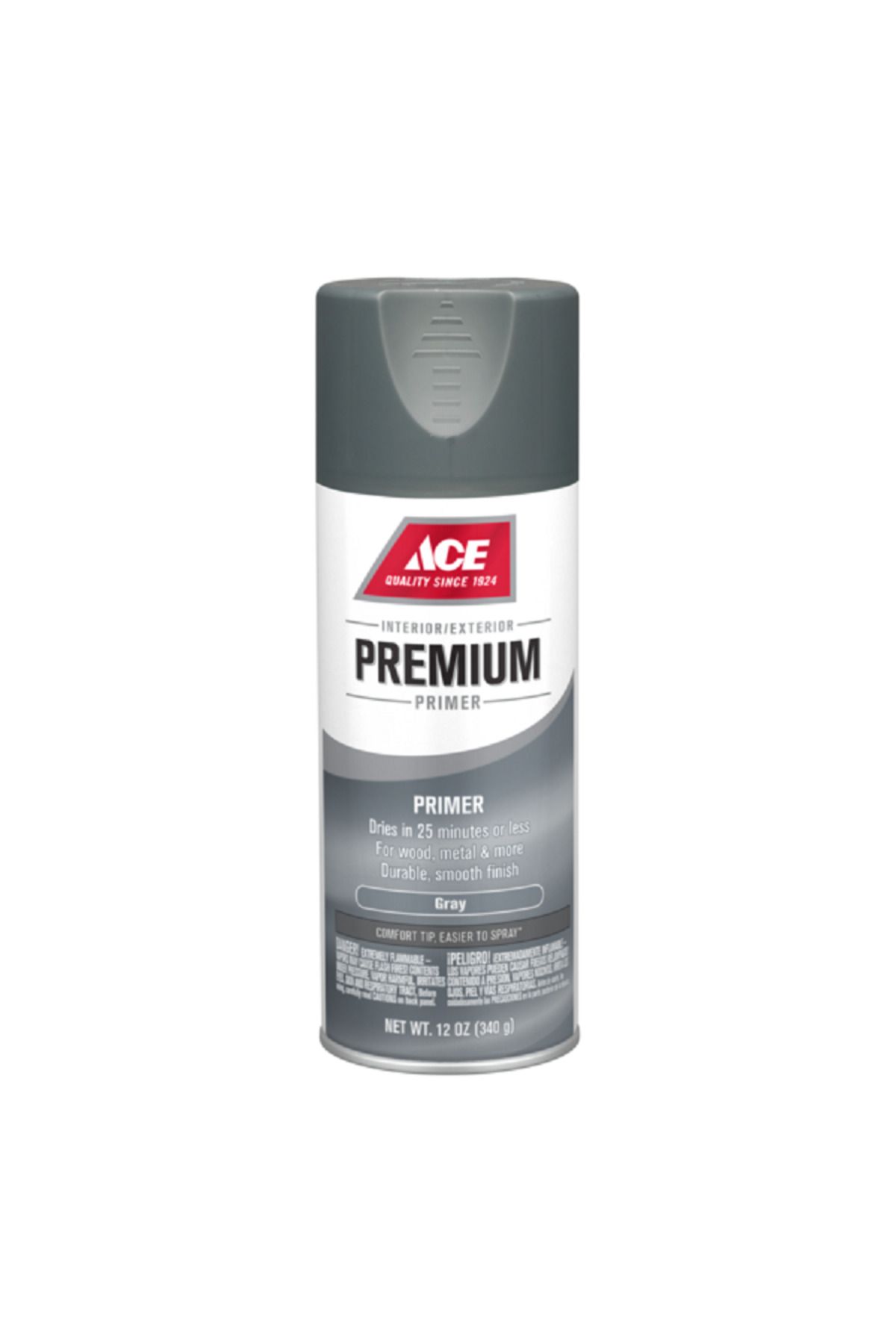 ACE-Premium Quick Drying and Superb Coverage Smooth Enamel Primer Spray Paint Grey 12oz 1